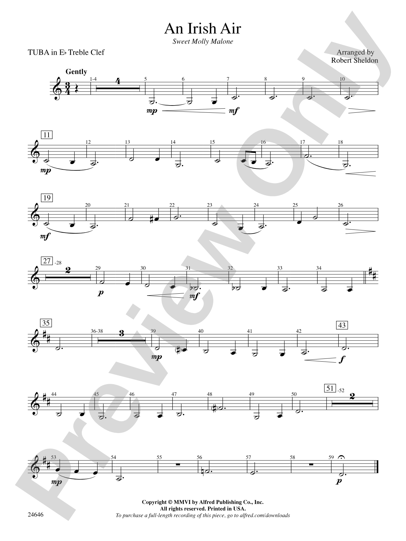 An Irish Air: (wp) E-flat Tuba T.C.