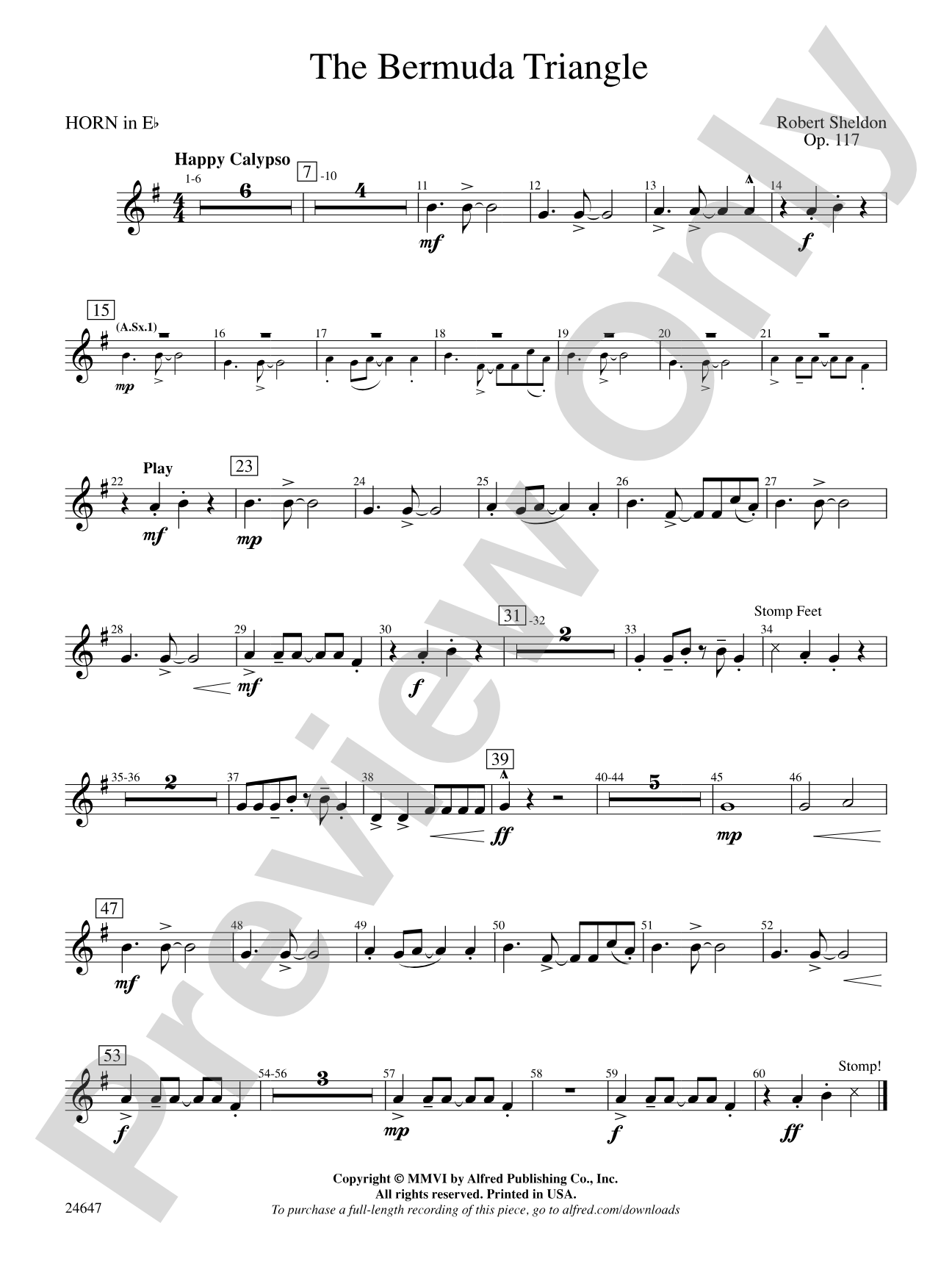 The Bermuda Triangle: (wp) 1st Horn in E-flat