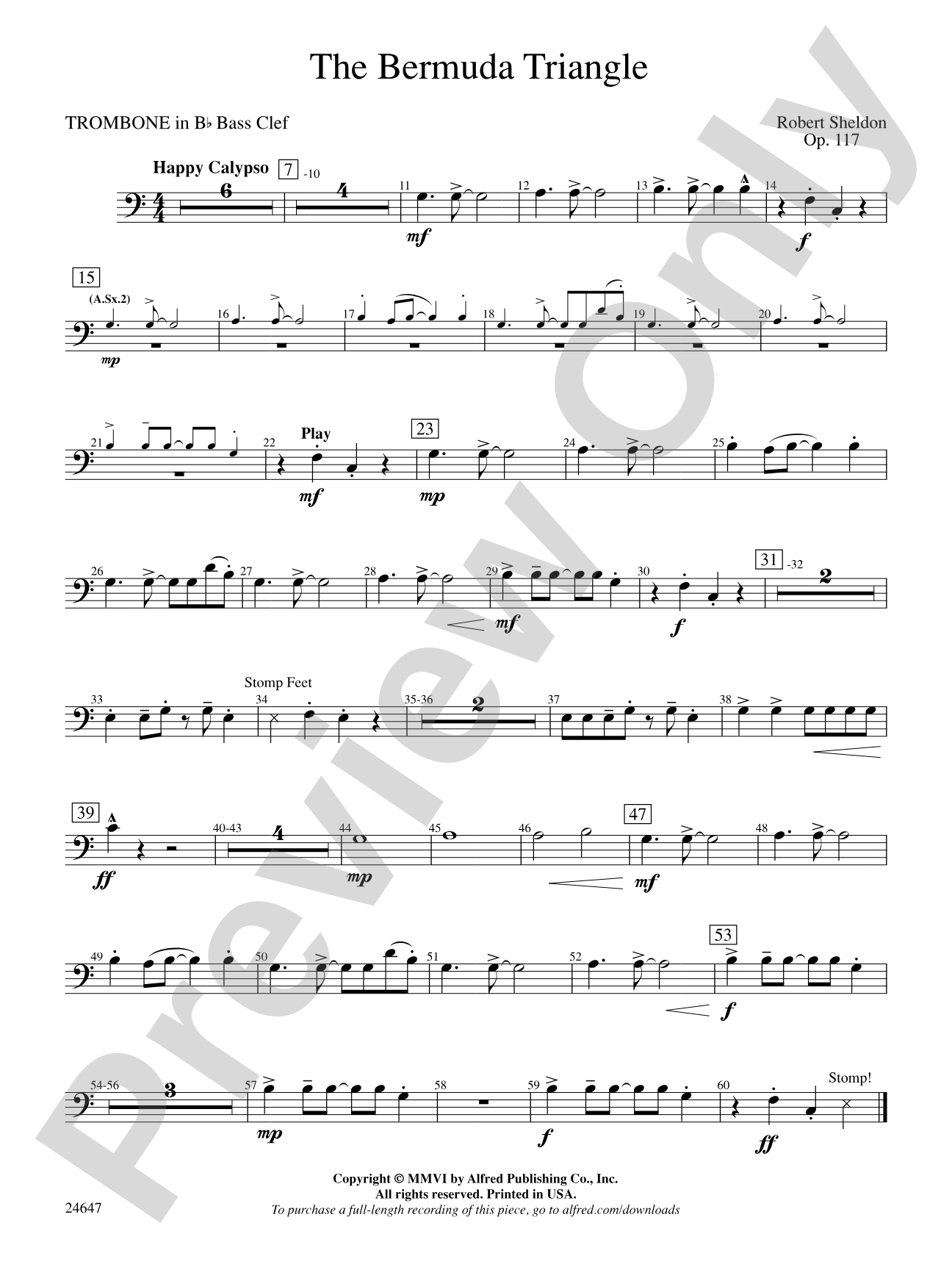 The Bermuda Triangle: (wp) 1st B-flat Trombone B.C.