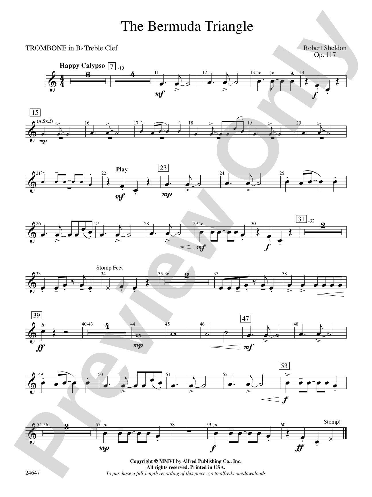 The Bermuda Triangle: (wp) 1st B-flat Trombone T.C.