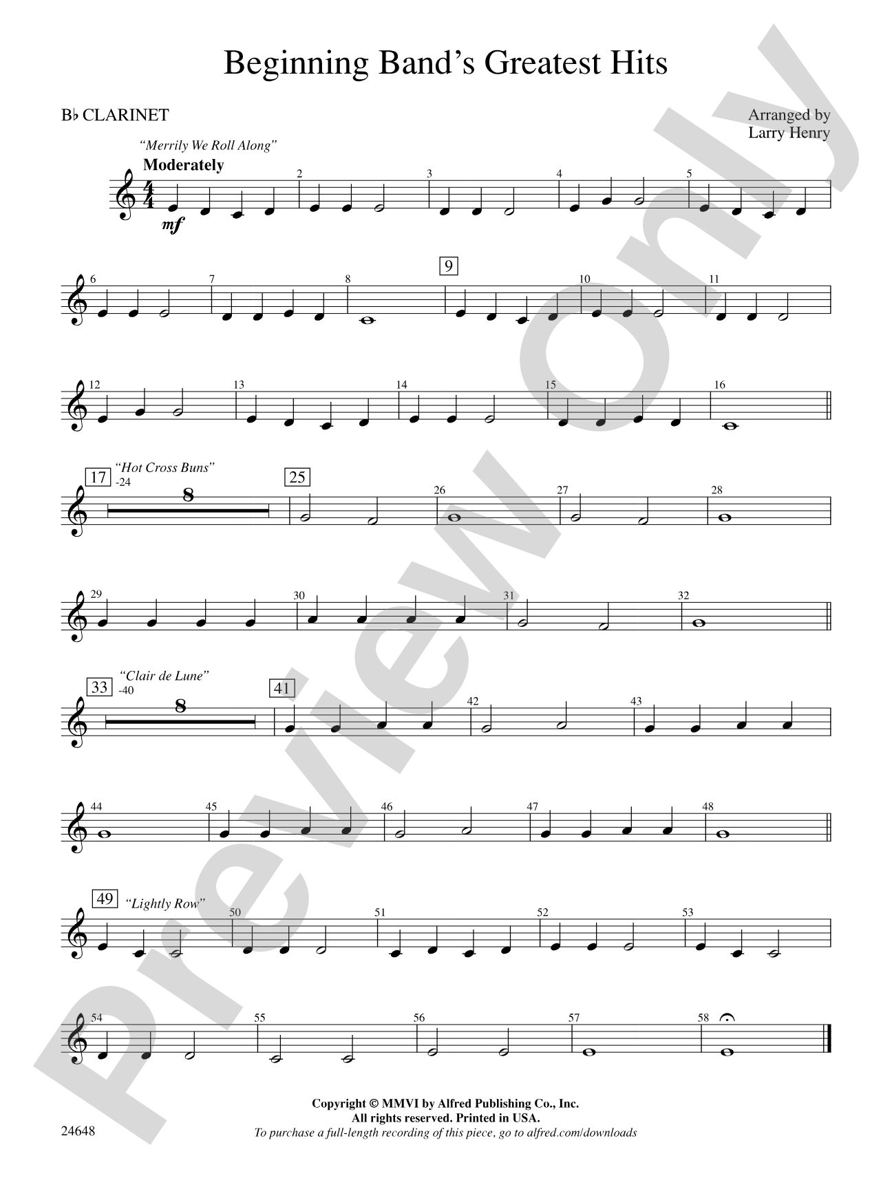 Beginning Band's Greatest Hits: 1st B-flat Clarinet