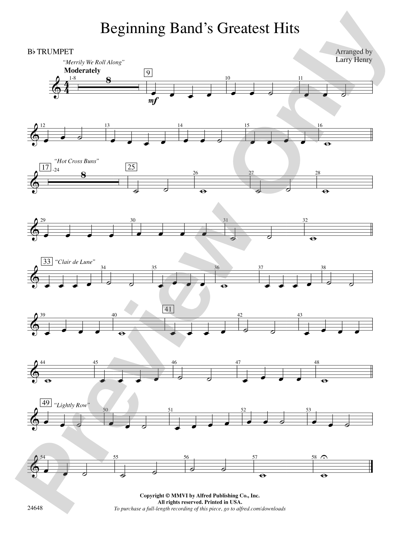 Beginning Band's Greatest Hits: 1st B-flat Trumpet