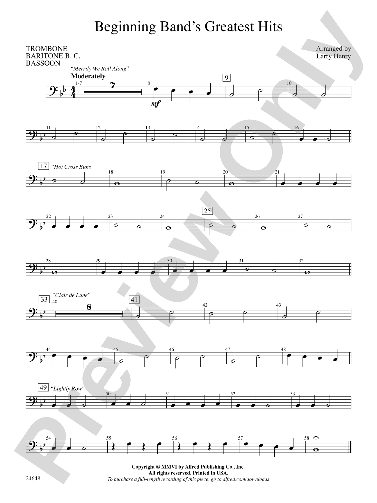 Beginning Band's Greatest Hits: 1st Trombone