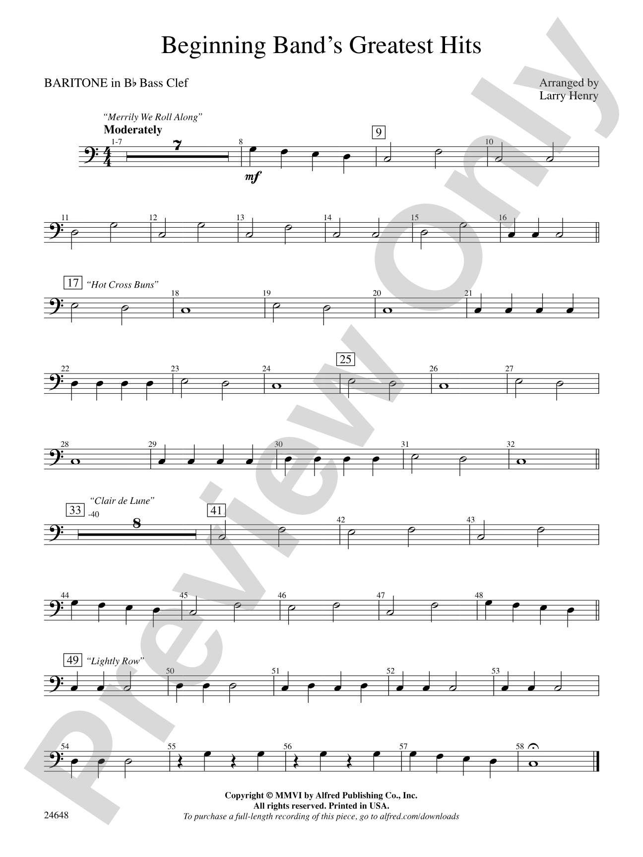 Beginning Band's Greatest Hits: (wp) B-flat Baritone B.C.
