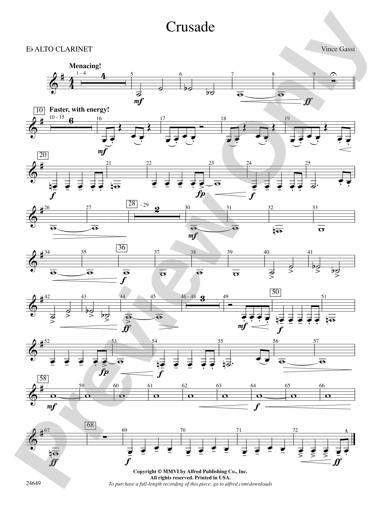 Crusade: E-flat Alto Clarinet