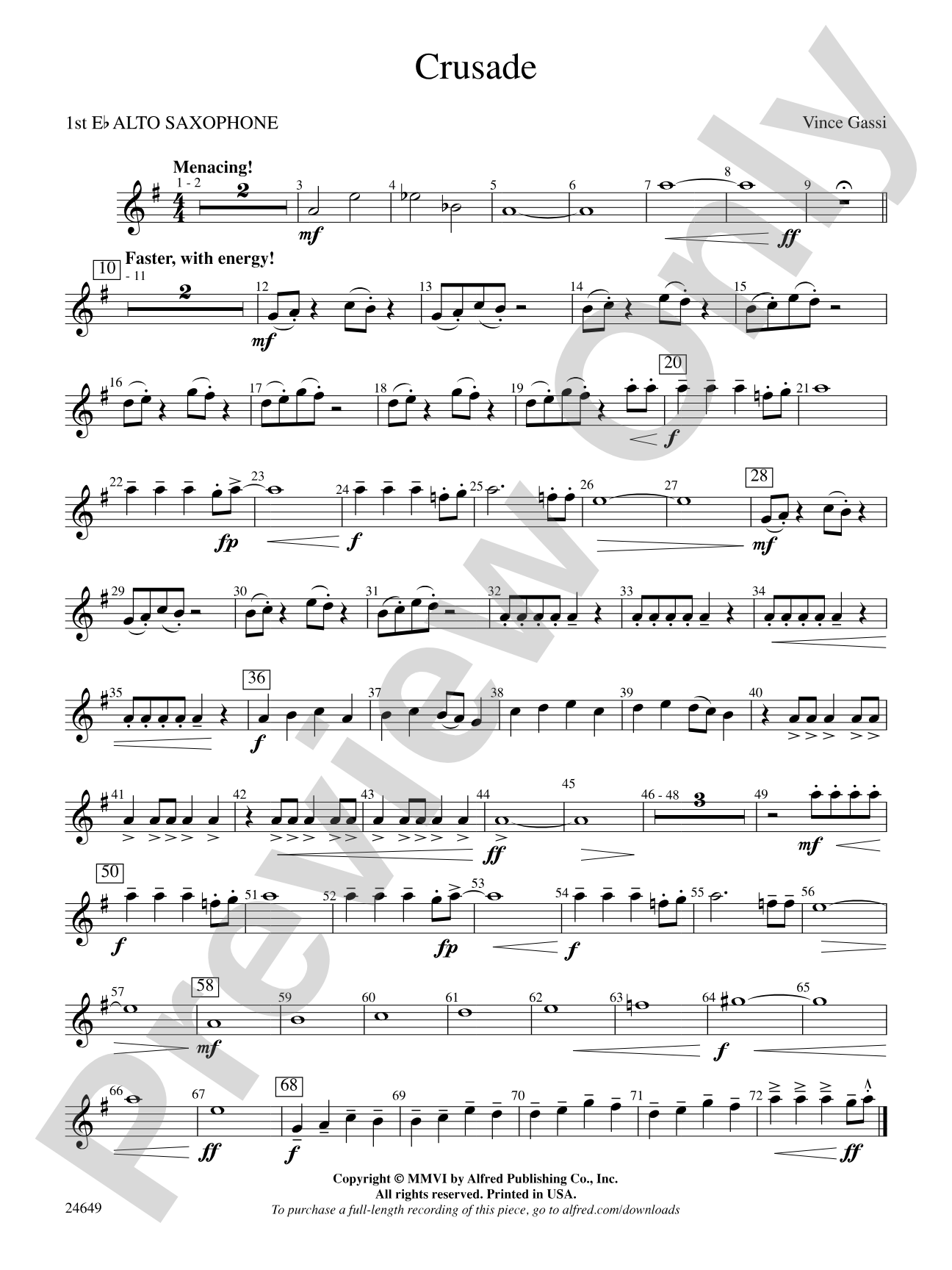 Crusade: E-flat Alto Saxophone