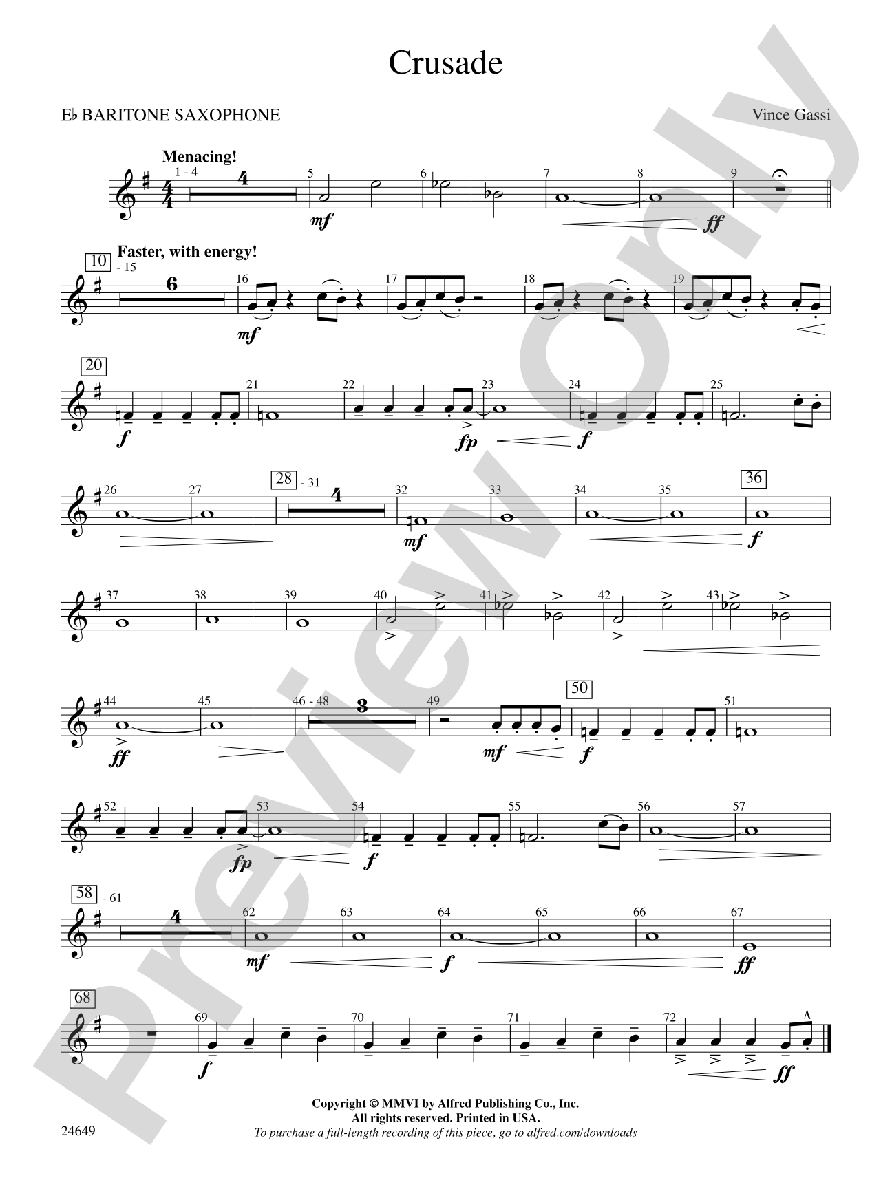 Crusade: E-flat Baritone Saxophone