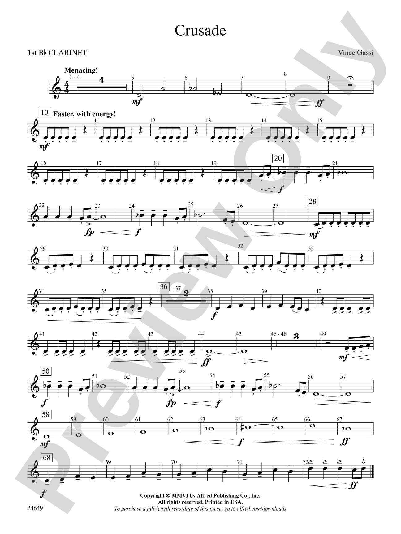 Crusade: 1st B-flat Clarinet
