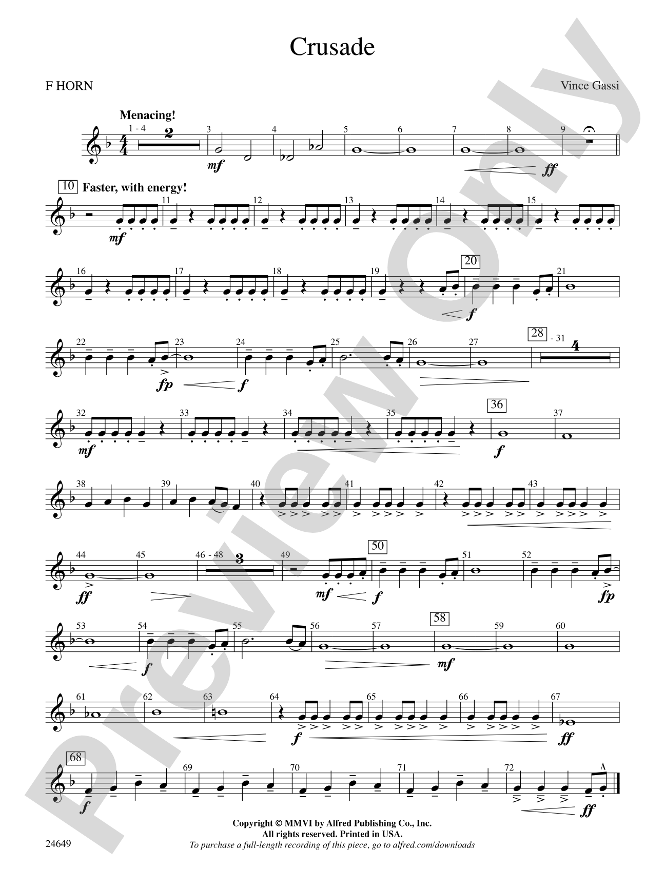 Crusade: 1st F Horn
