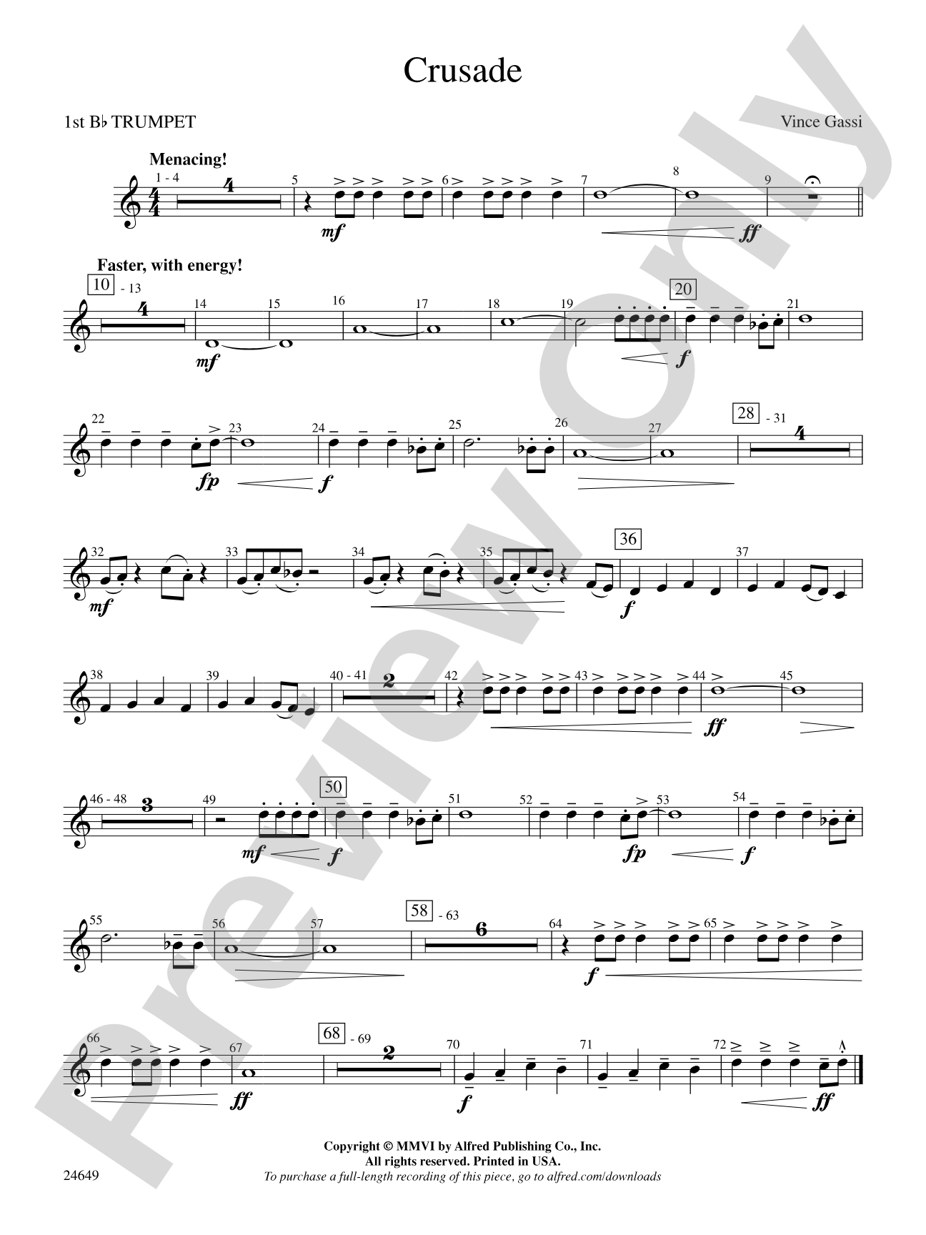 Crusade: 1st B-flat Trumpet