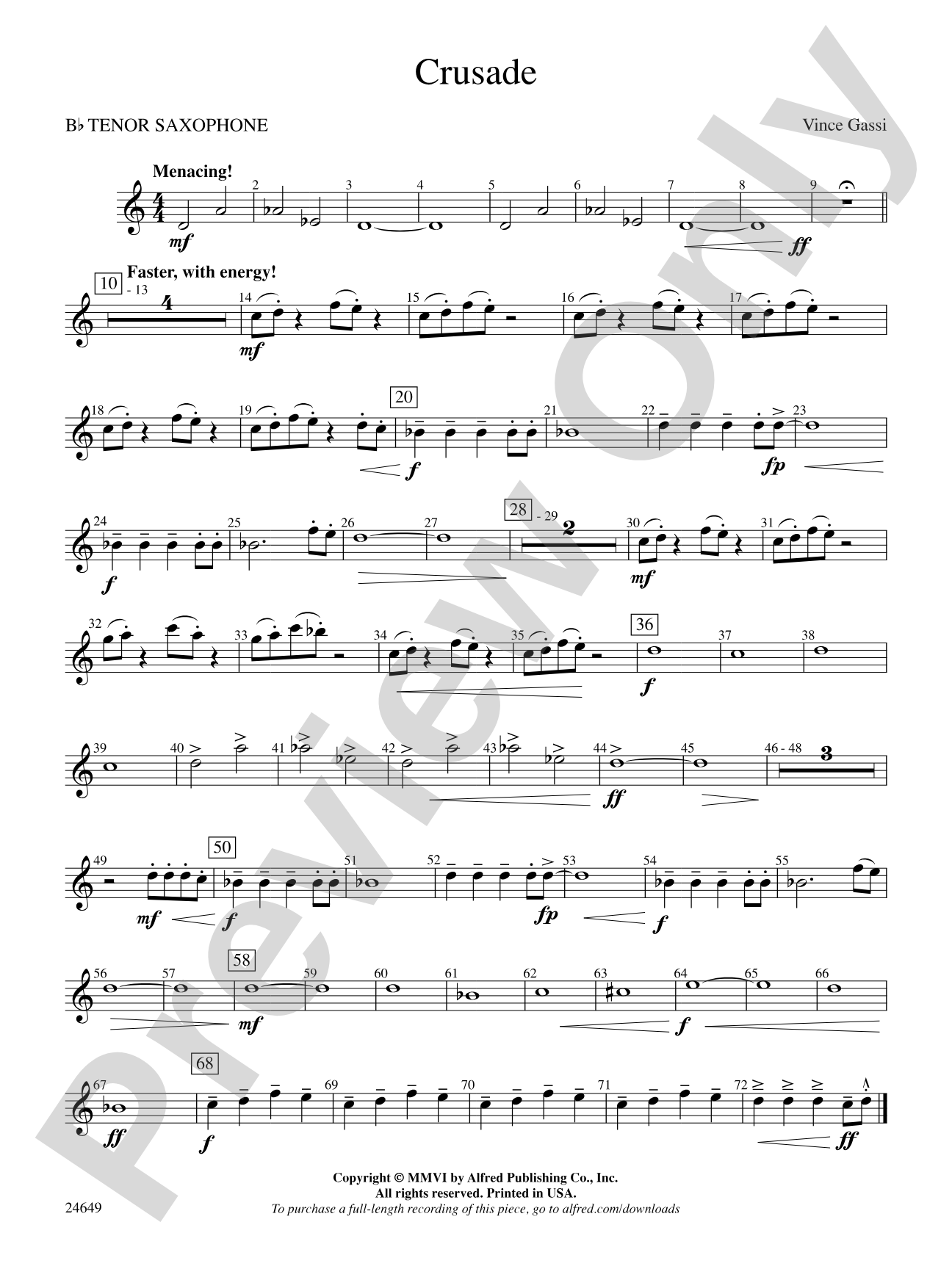 Crusade: B-flat Tenor Saxophone