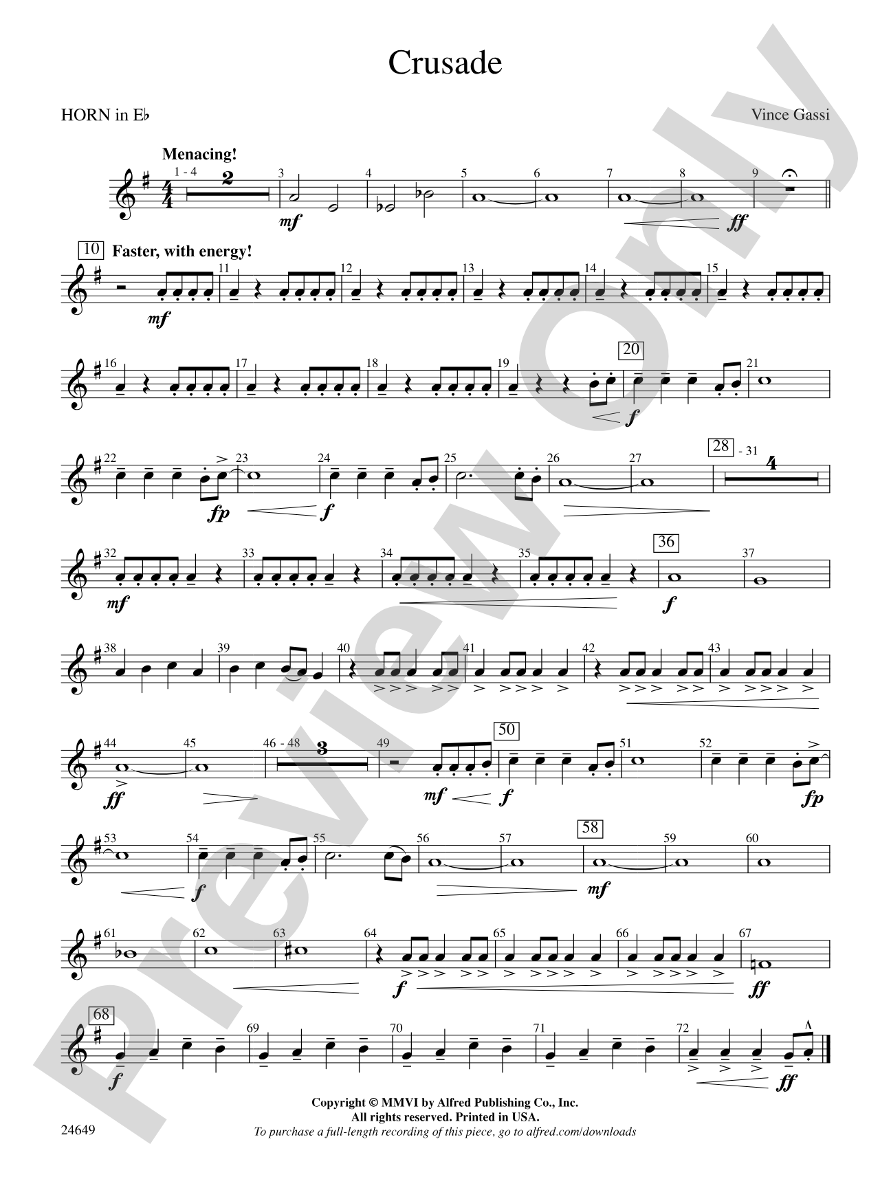 Crusade: (wp) 1st Horn in E-flat