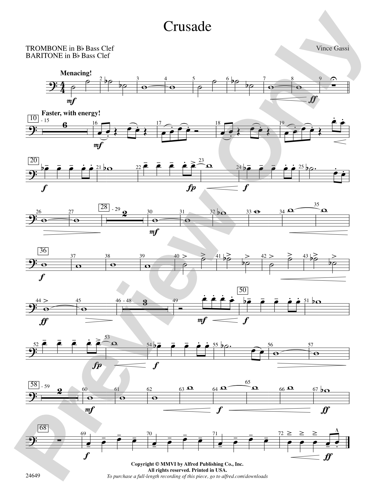 Crusade: (wp) 1st B-flat Trombone B.C.
