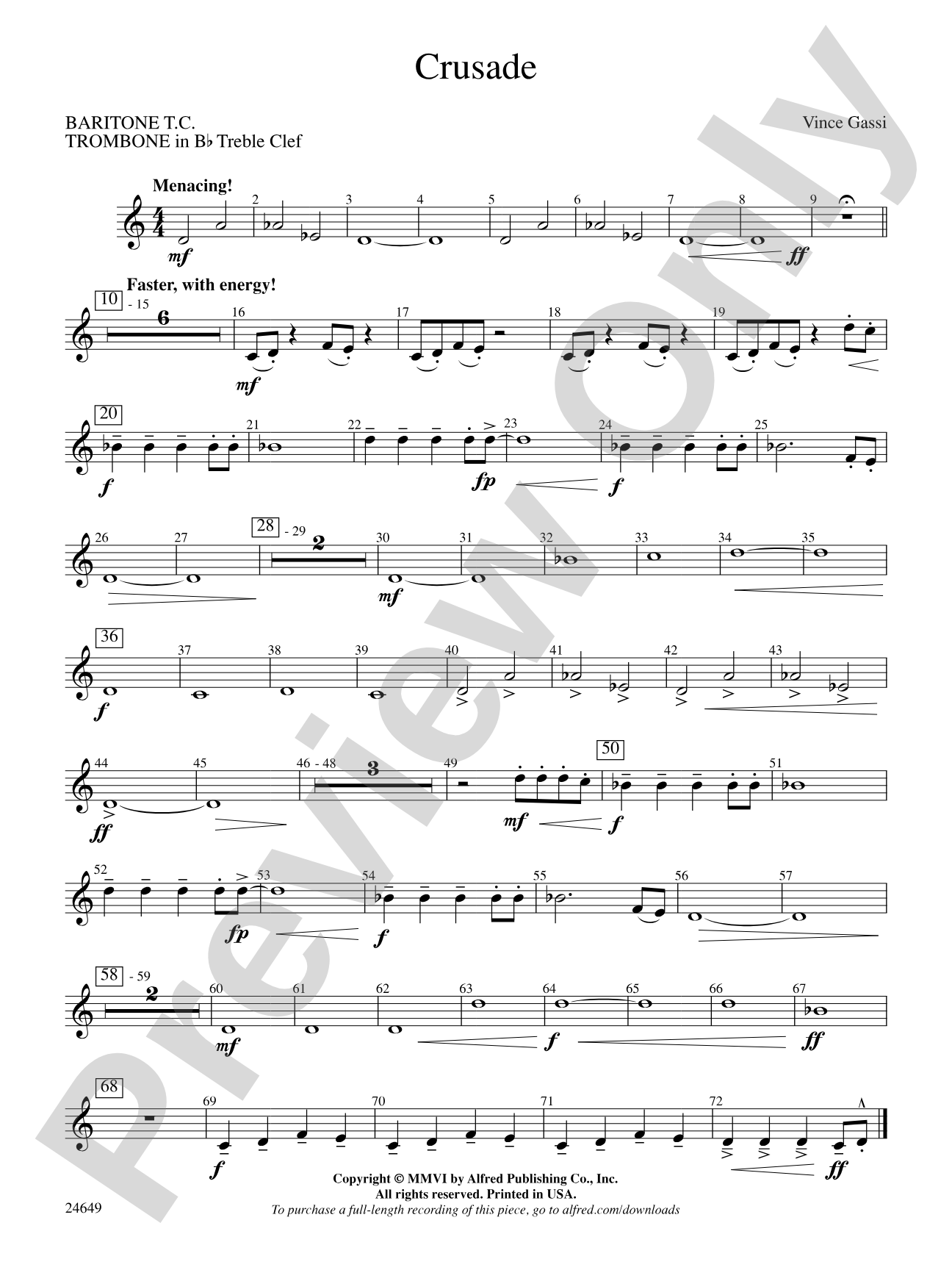 Crusade: (wp) 1st B-flat Trombone T.C.