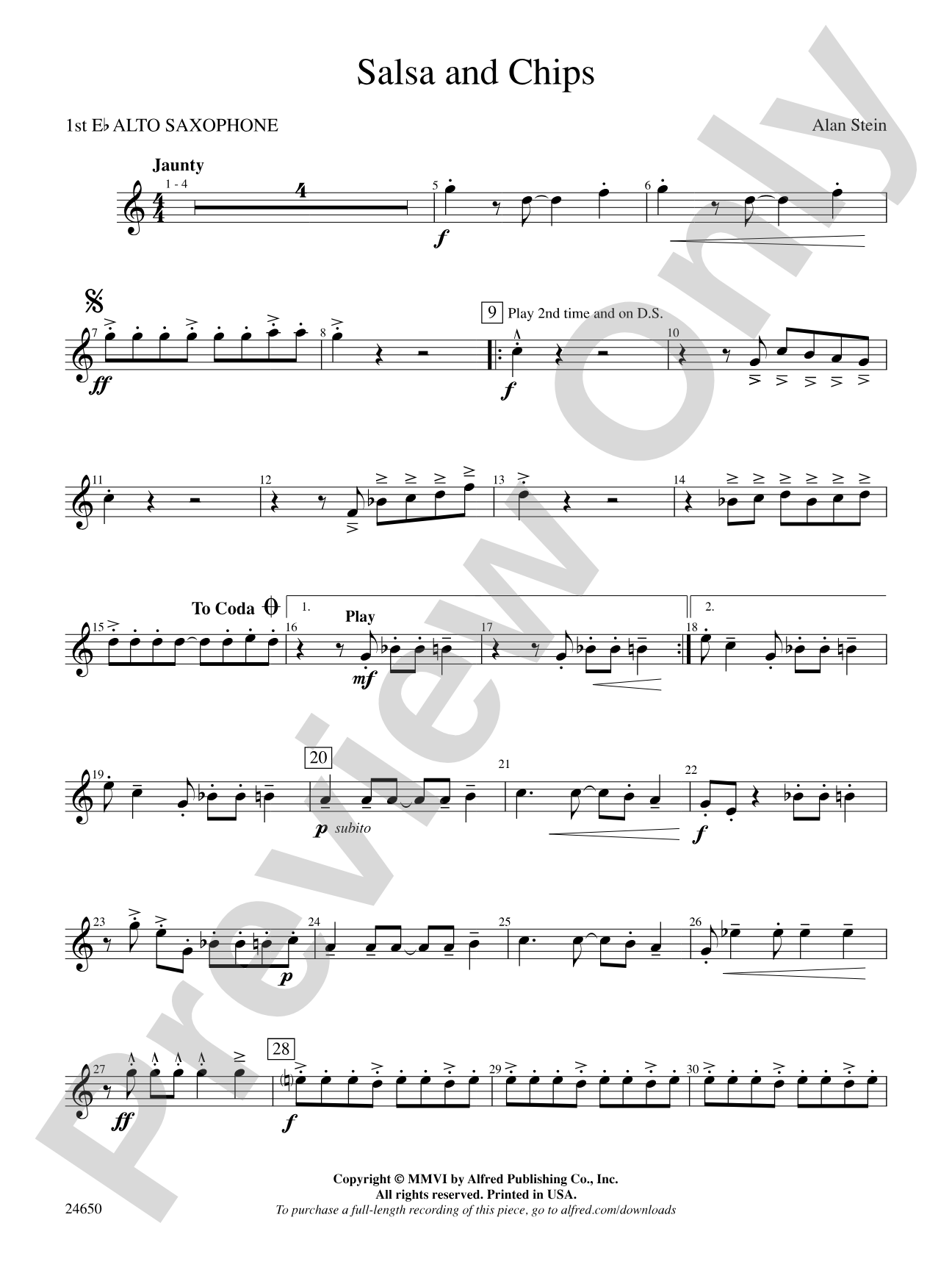 Salsa and Chips: E-flat Alto Saxophone