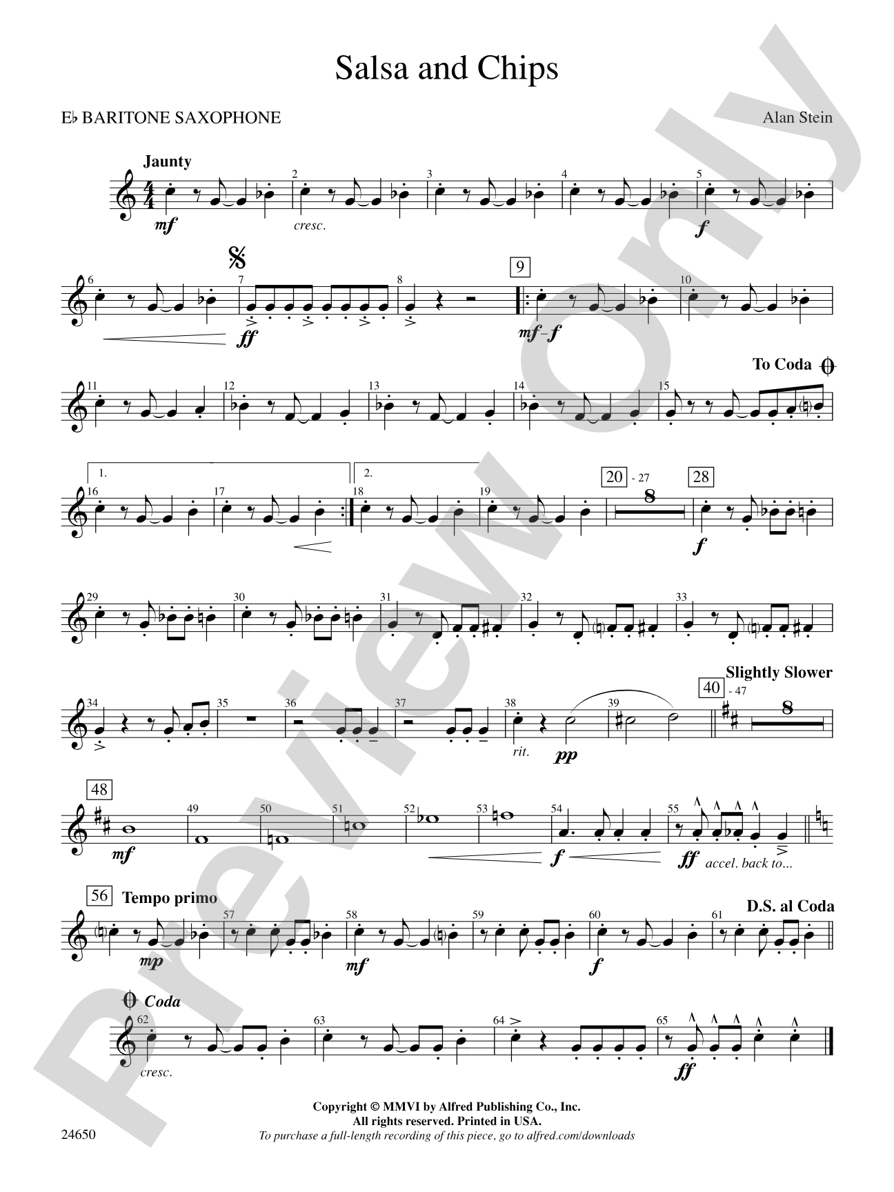 Salsa and Chips: E-flat Baritone Saxophone