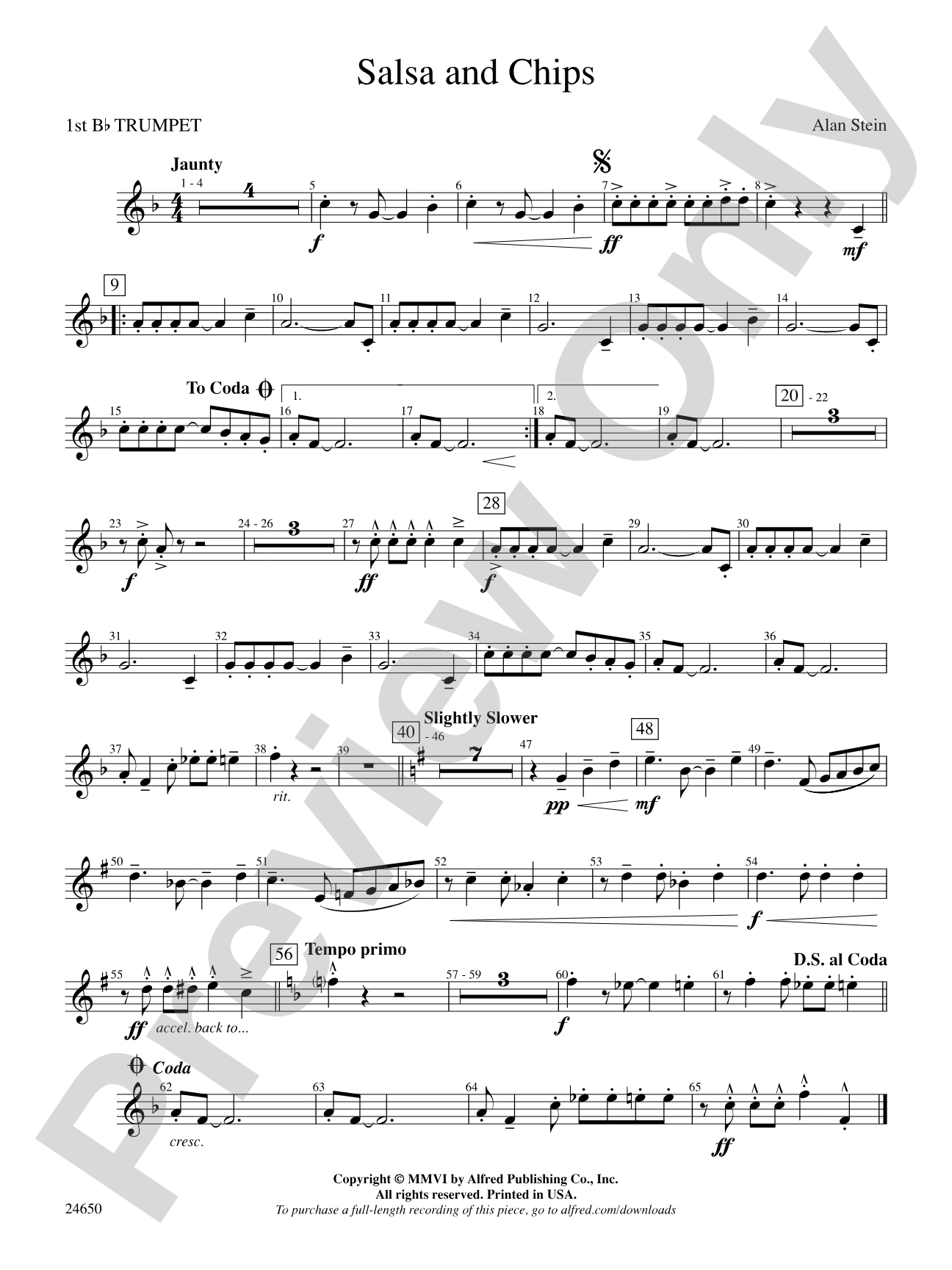 Salsa and Chips: 1st B-flat Trumpet