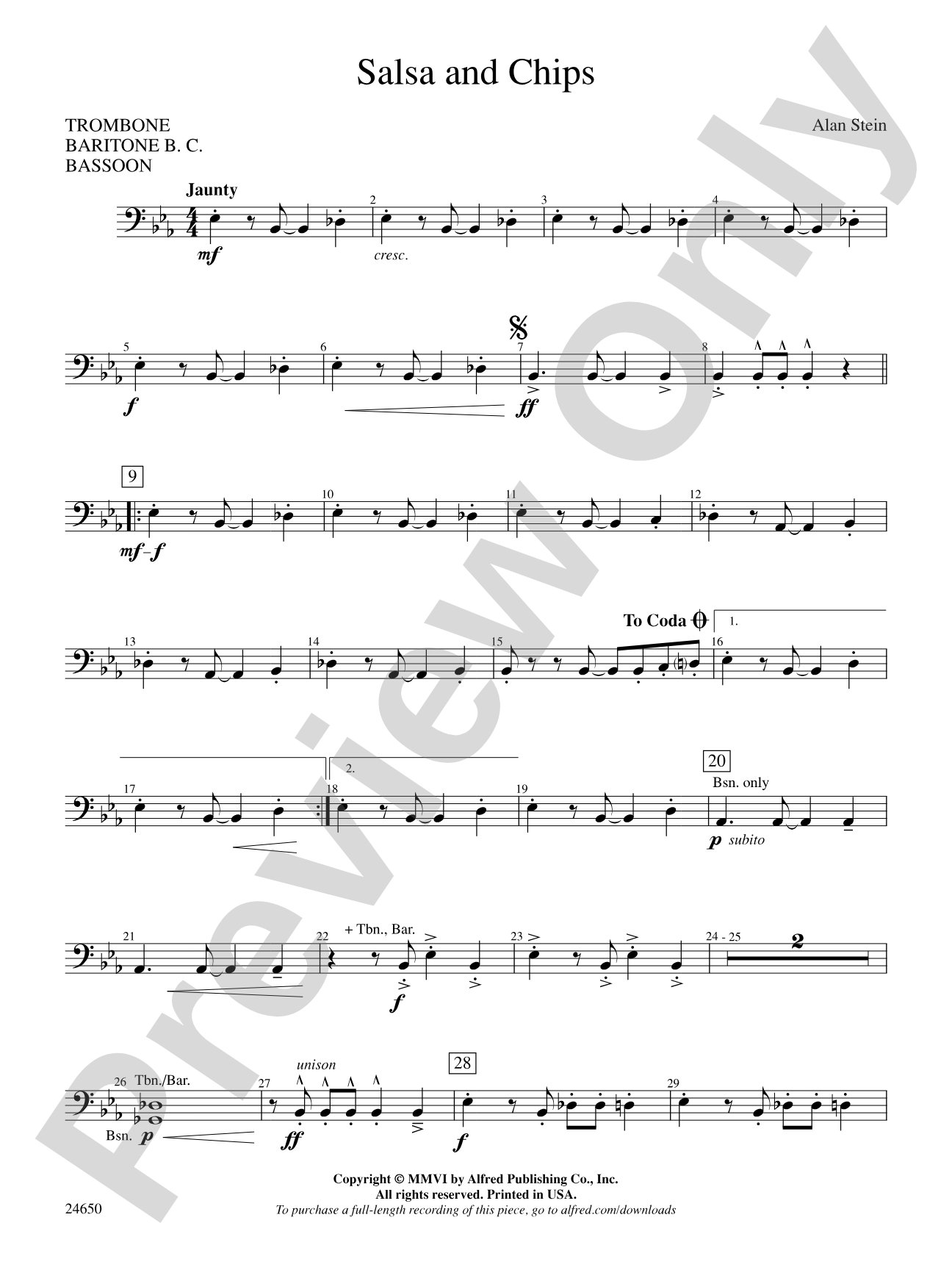 Salsa and Chips: 1st Trombone