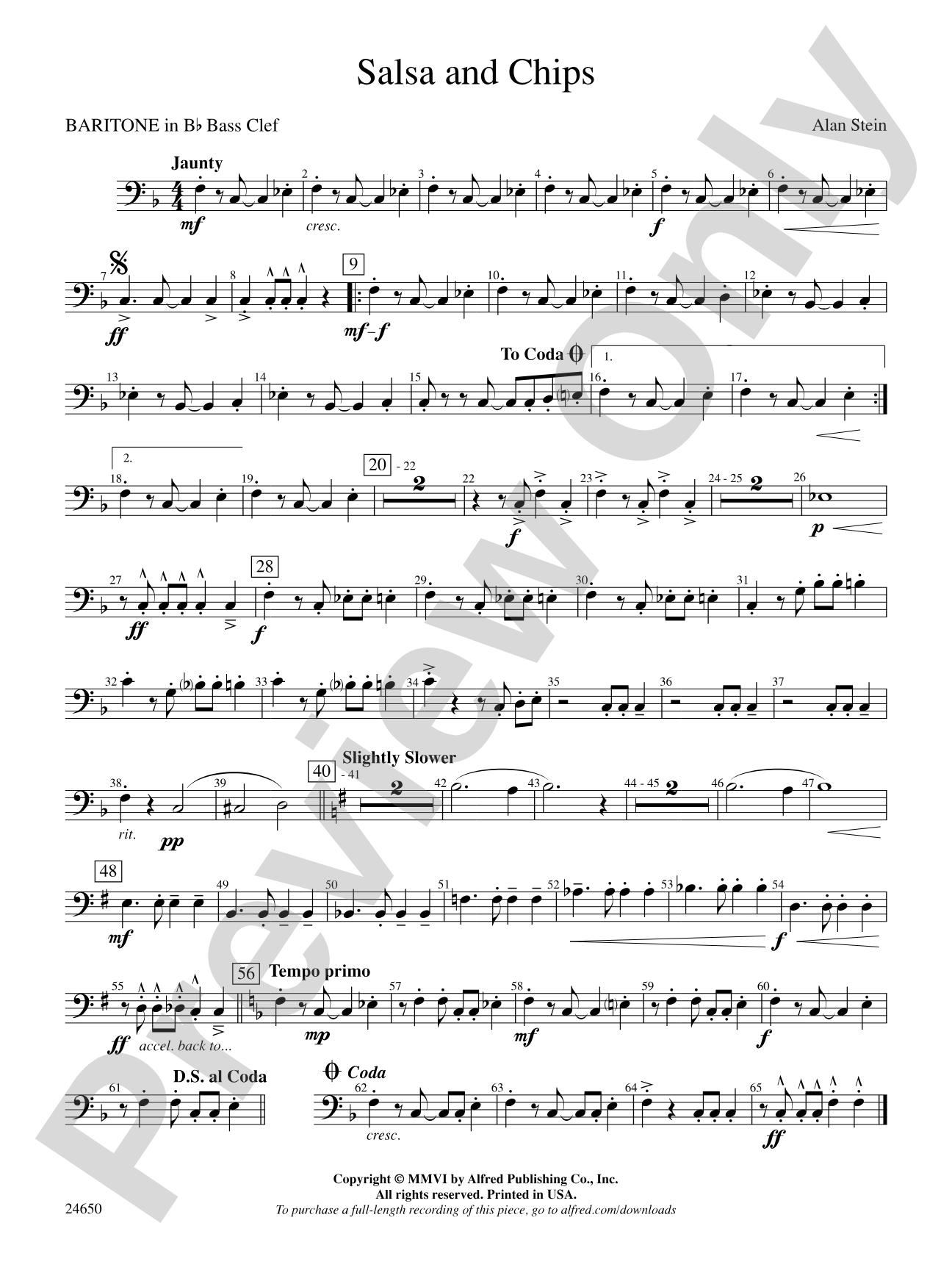 Salsa and Chips: (wp) B-flat Baritone B.C.