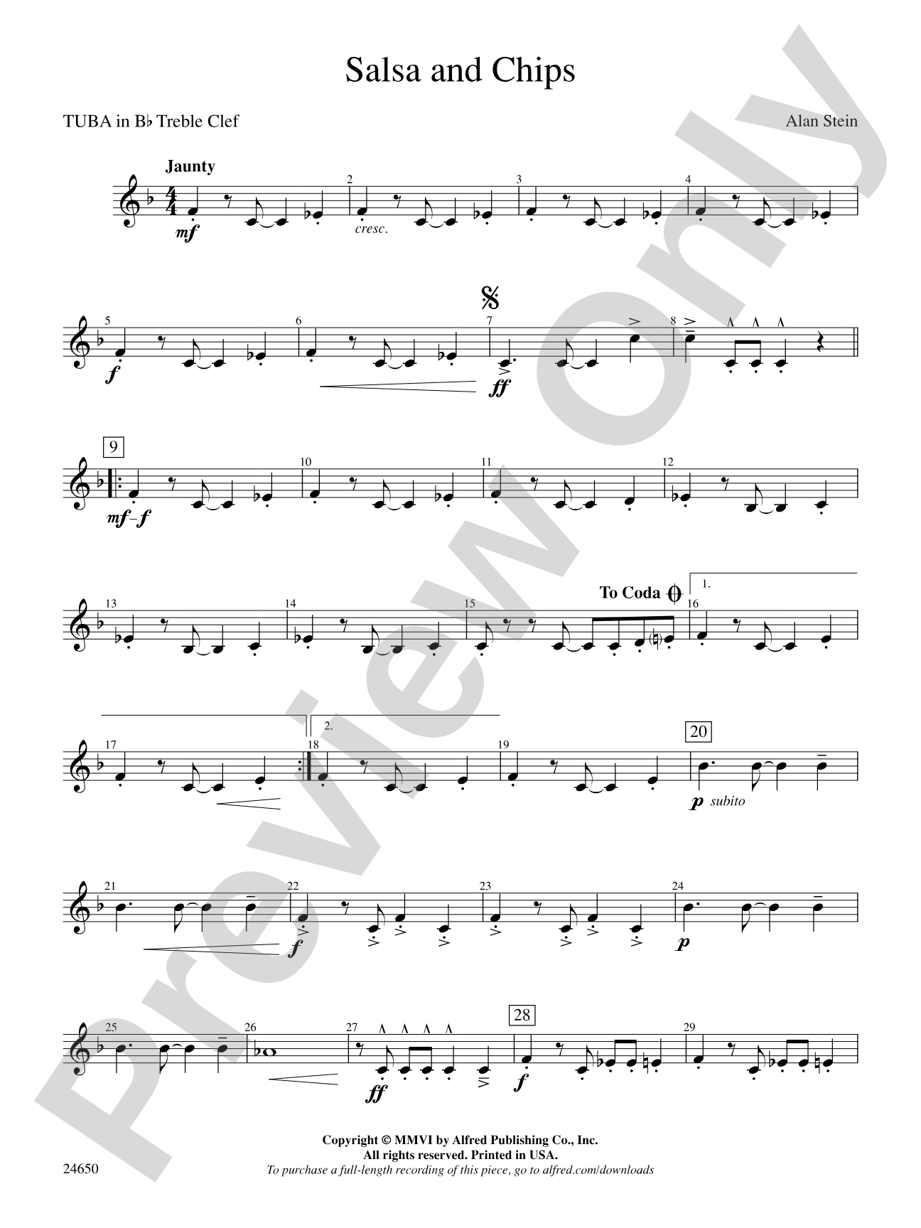 Salsa and Chips: (wp) B-flat Tuba T.C.