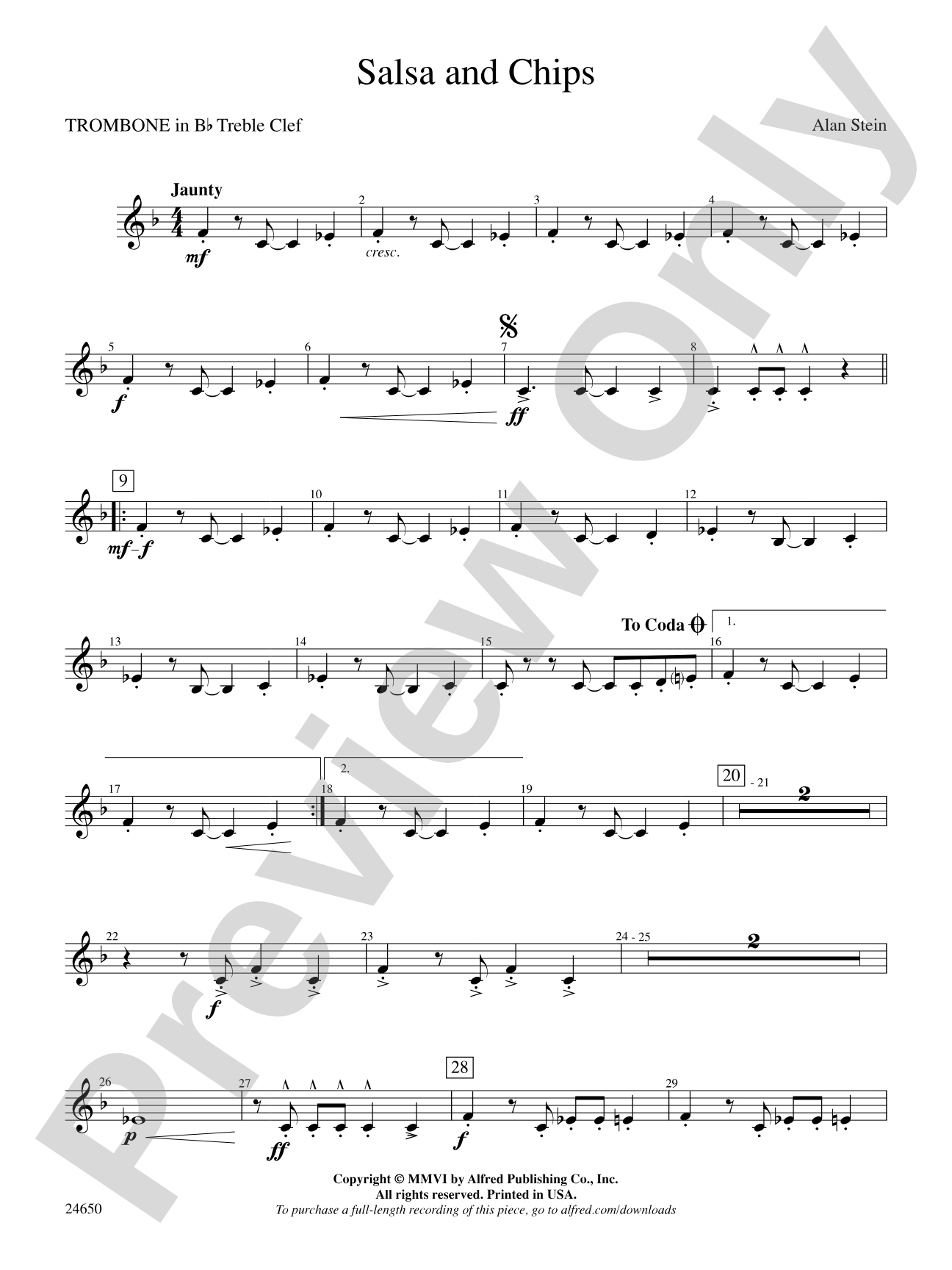 Salsa and Chips: (wp) 1st B-flat Trombone T.C.