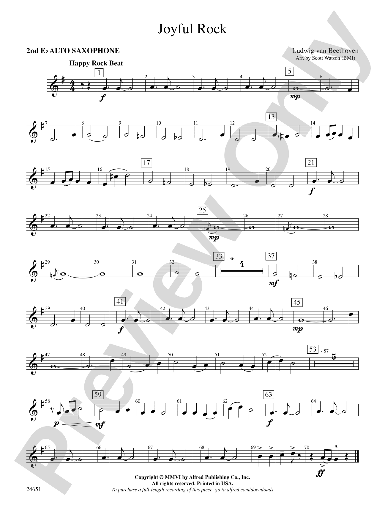 Joyful Rock: 2nd E-flat Alto Saxophone