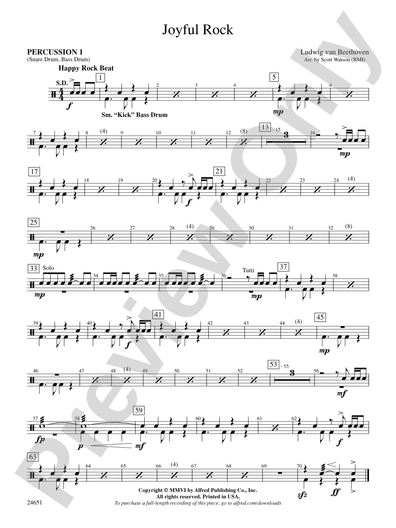 Joyful Rock: 1st Percussion