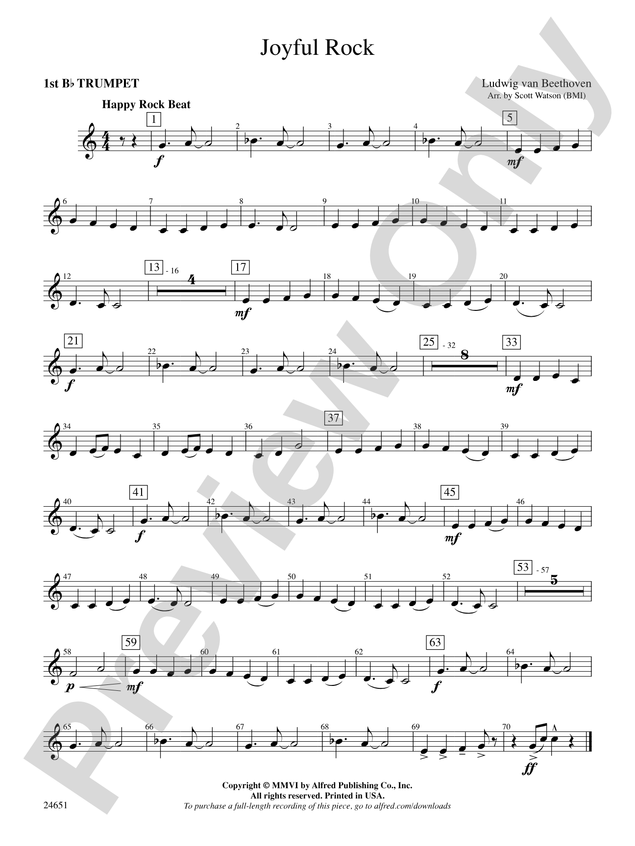 Joyful Rock: 1st B-flat Trumpet