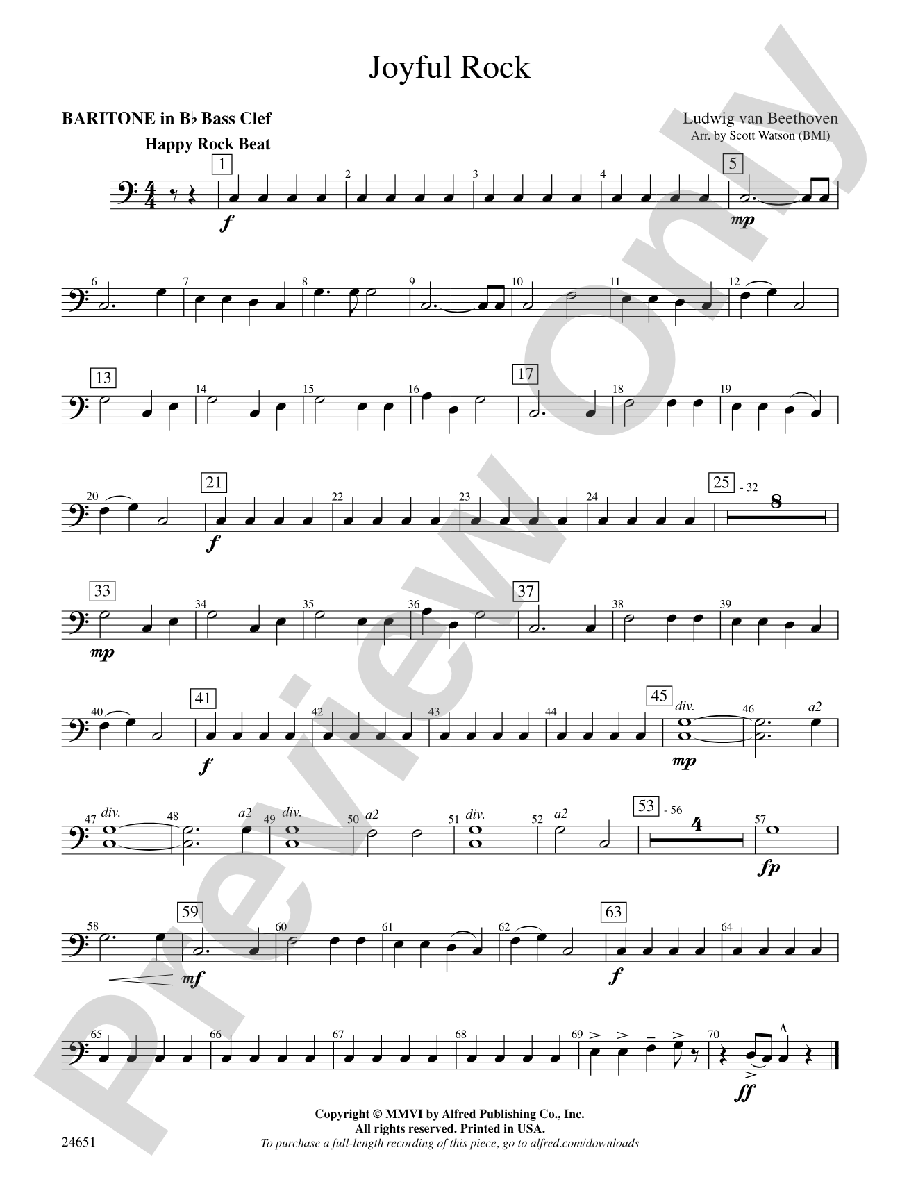 Joyful Rock: (wp) B-flat Baritone B.C.