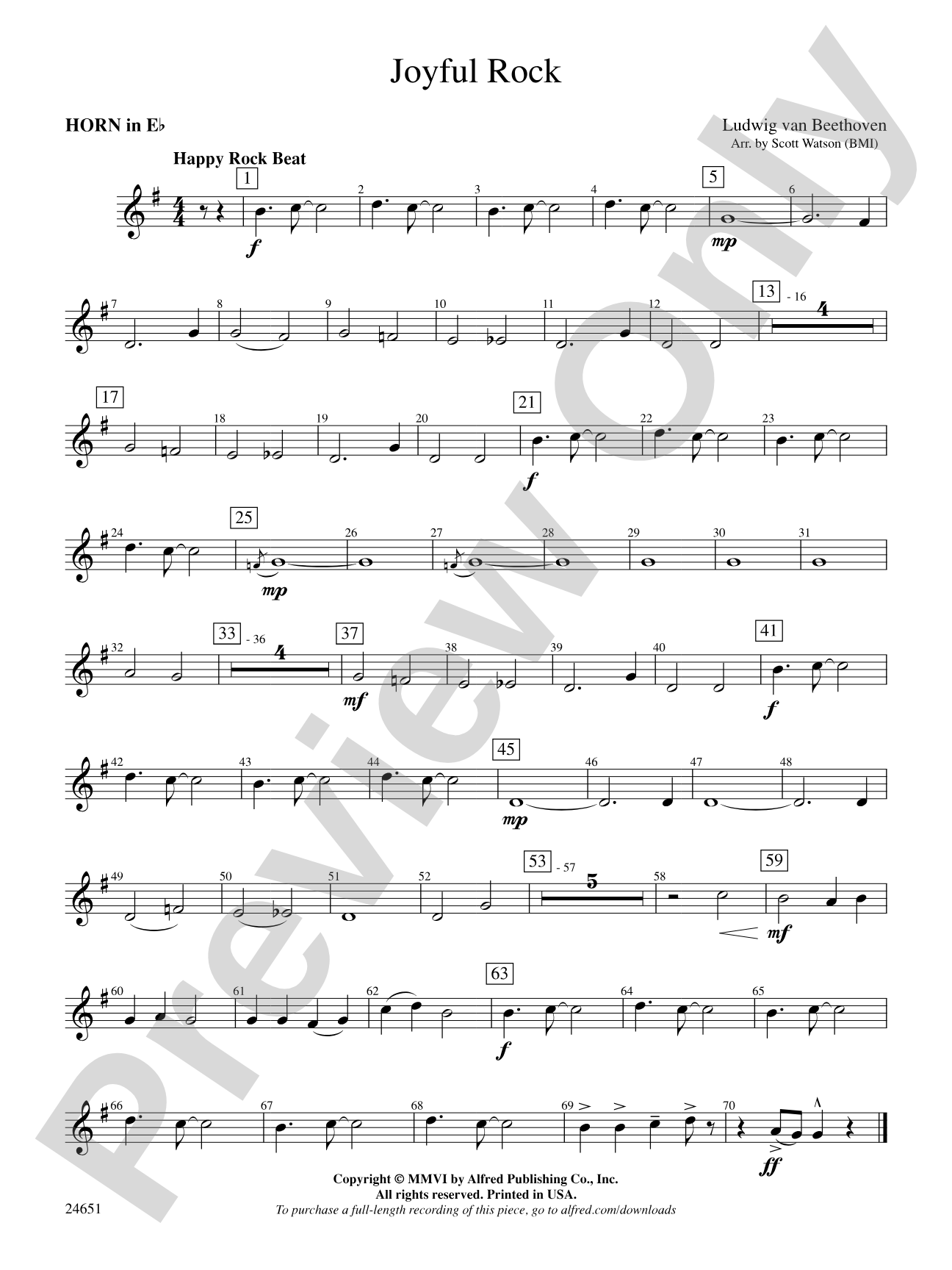 Joyful Rock: (wp) 1st Horn in E-flat