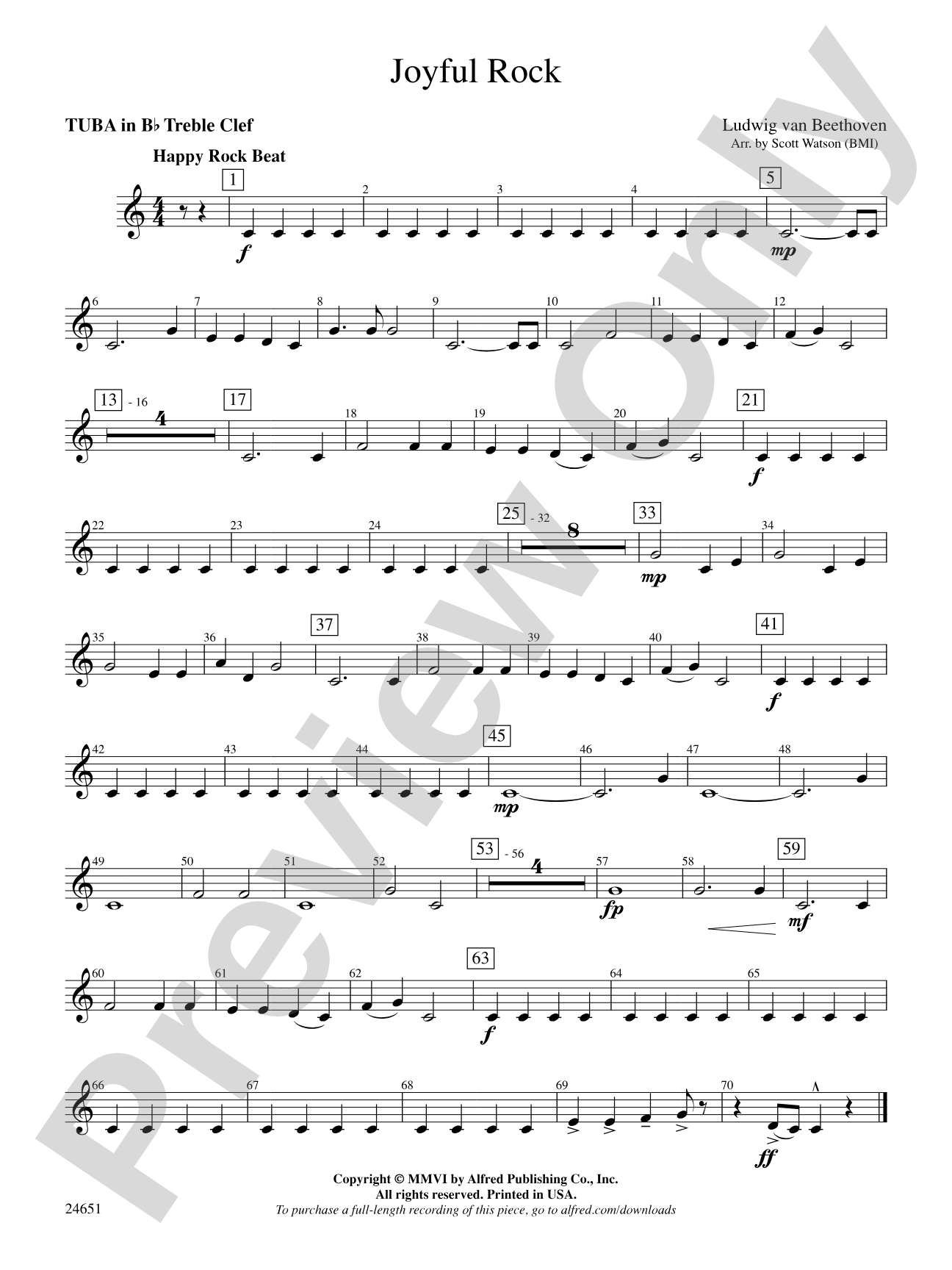 Joyful Rock: (wp) B-flat Tuba T.C.