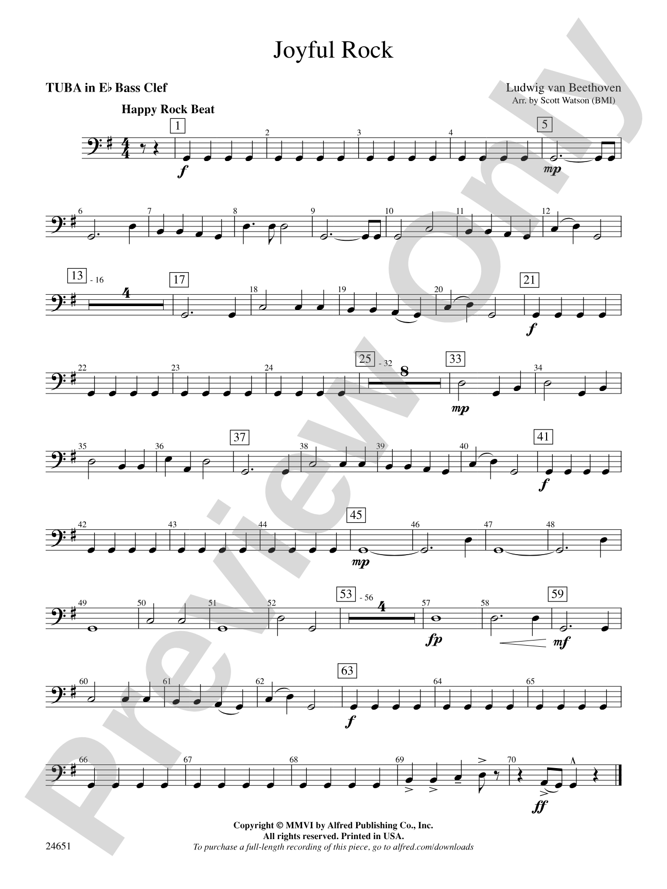 Joyful Rock: (wp) E-flat Tuba B.C.