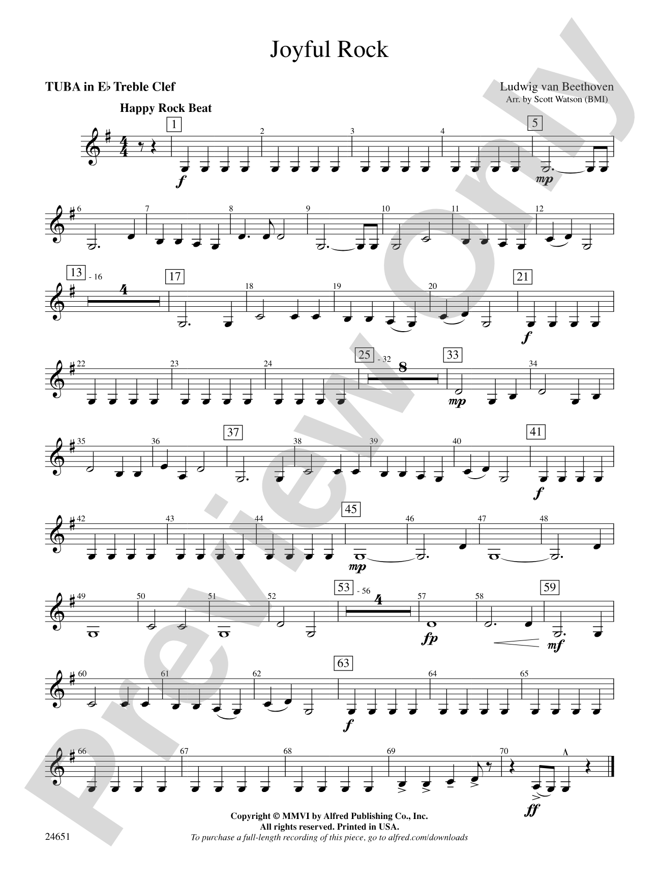 Joyful Rock: (wp) E-flat Tuba T.C.