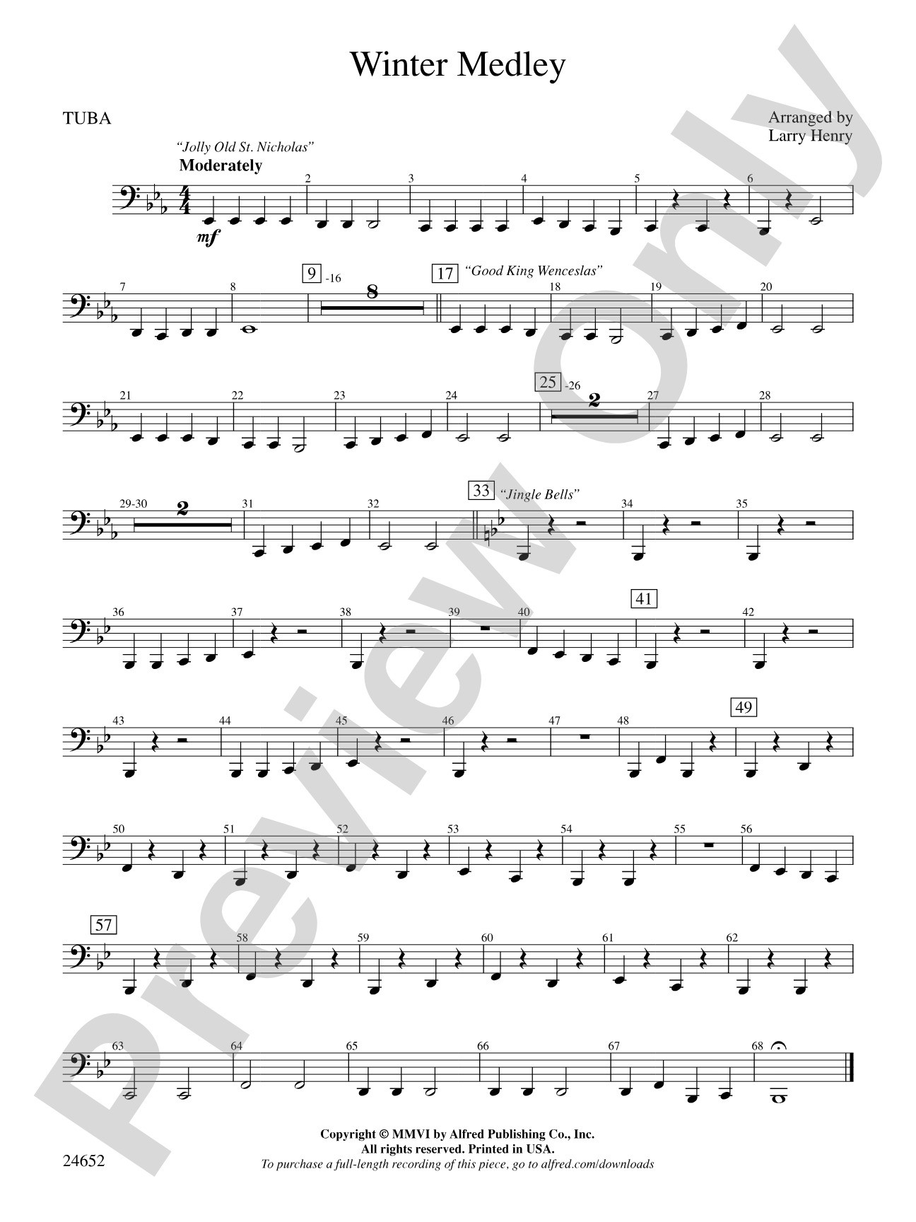 Winter Medley: Tuba