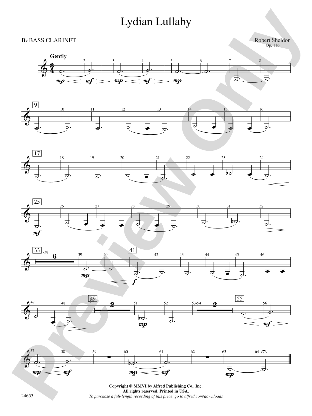 Lydian Lullaby: B-flat Bass Clarinet