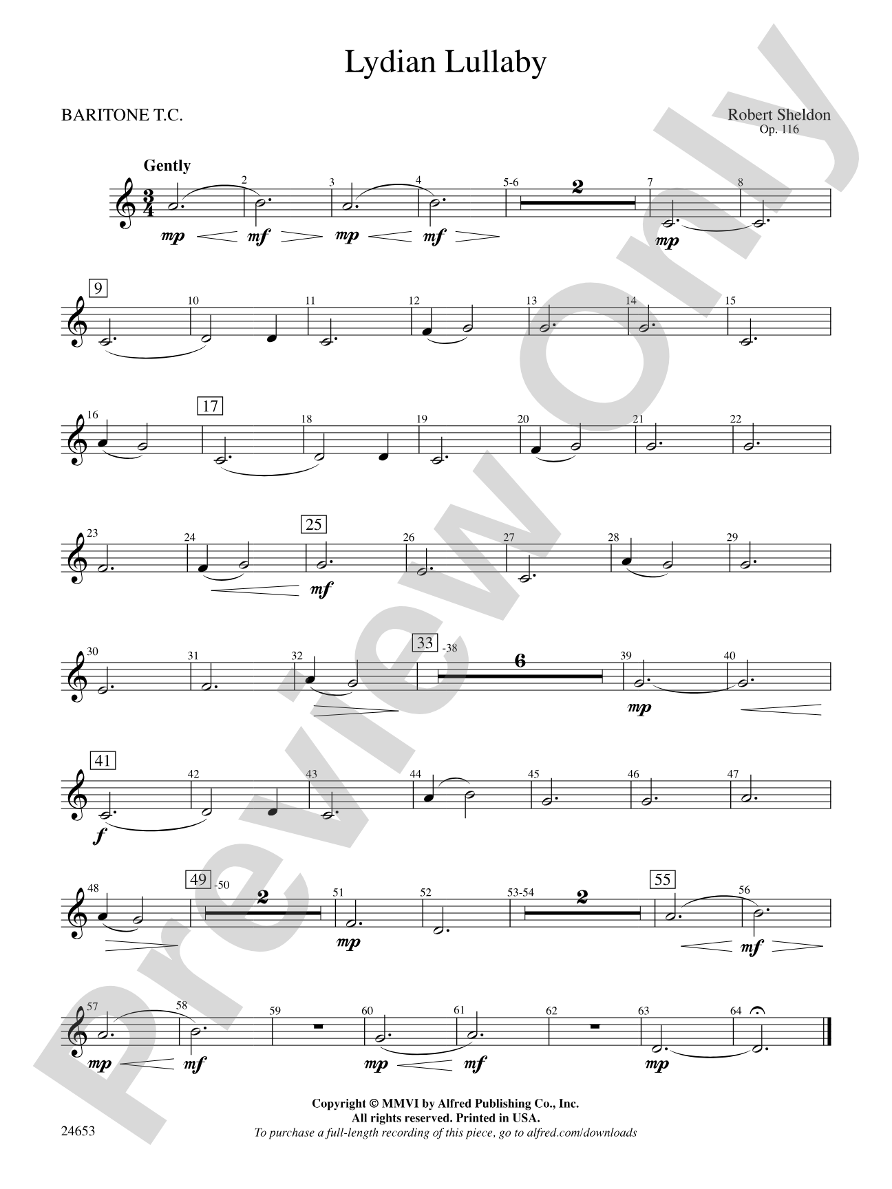Lydian Lullaby: Baritone T.C.