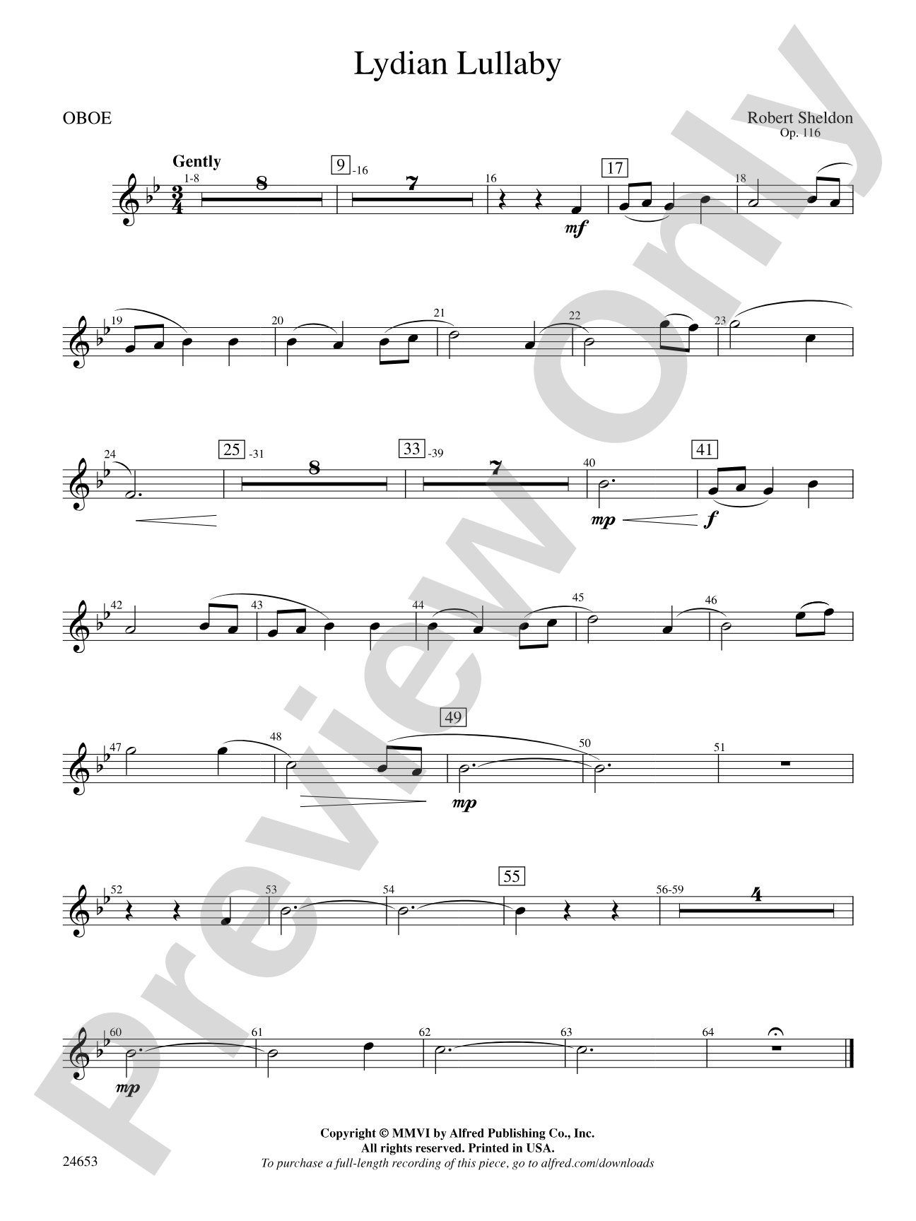 Lydian Lullaby: Oboe