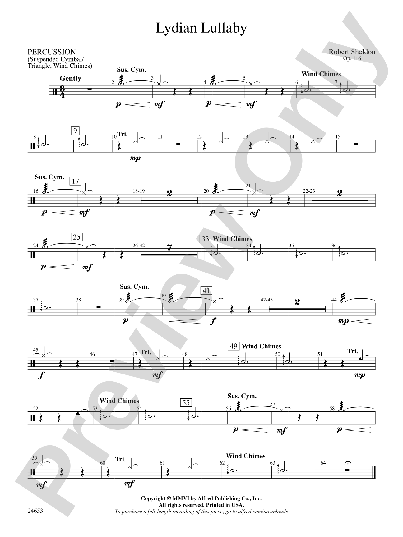 Lydian Lullaby: 1st Percussion