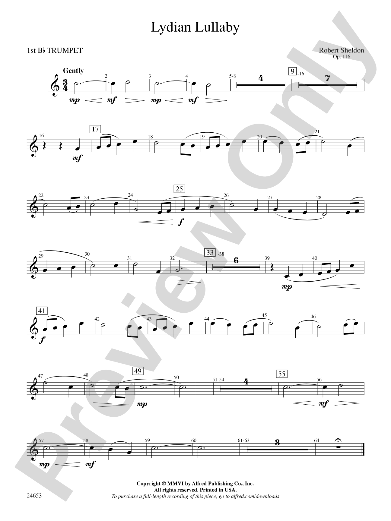 Lydian Lullaby: 1st B-flat Trumpet