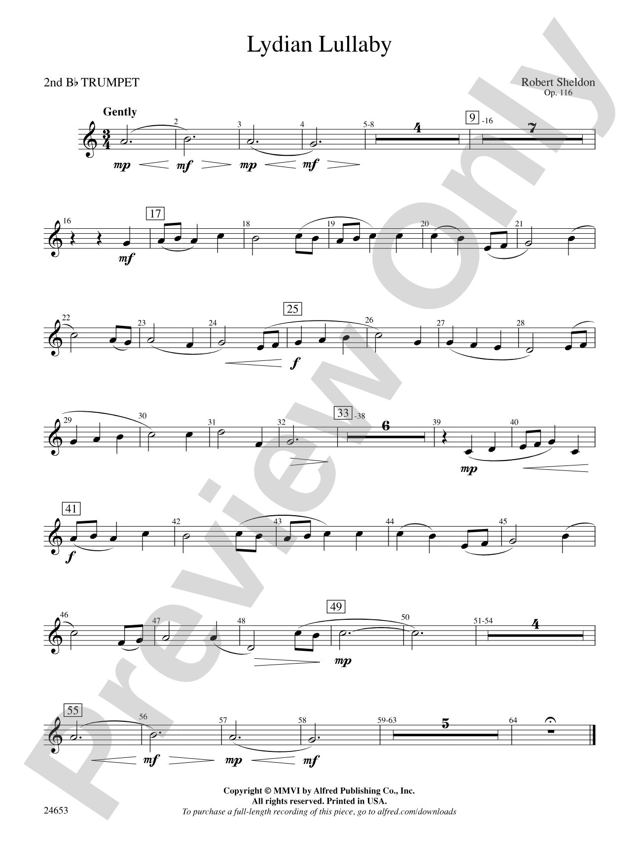 Lydian Lullaby: 2nd B-flat Trumpet