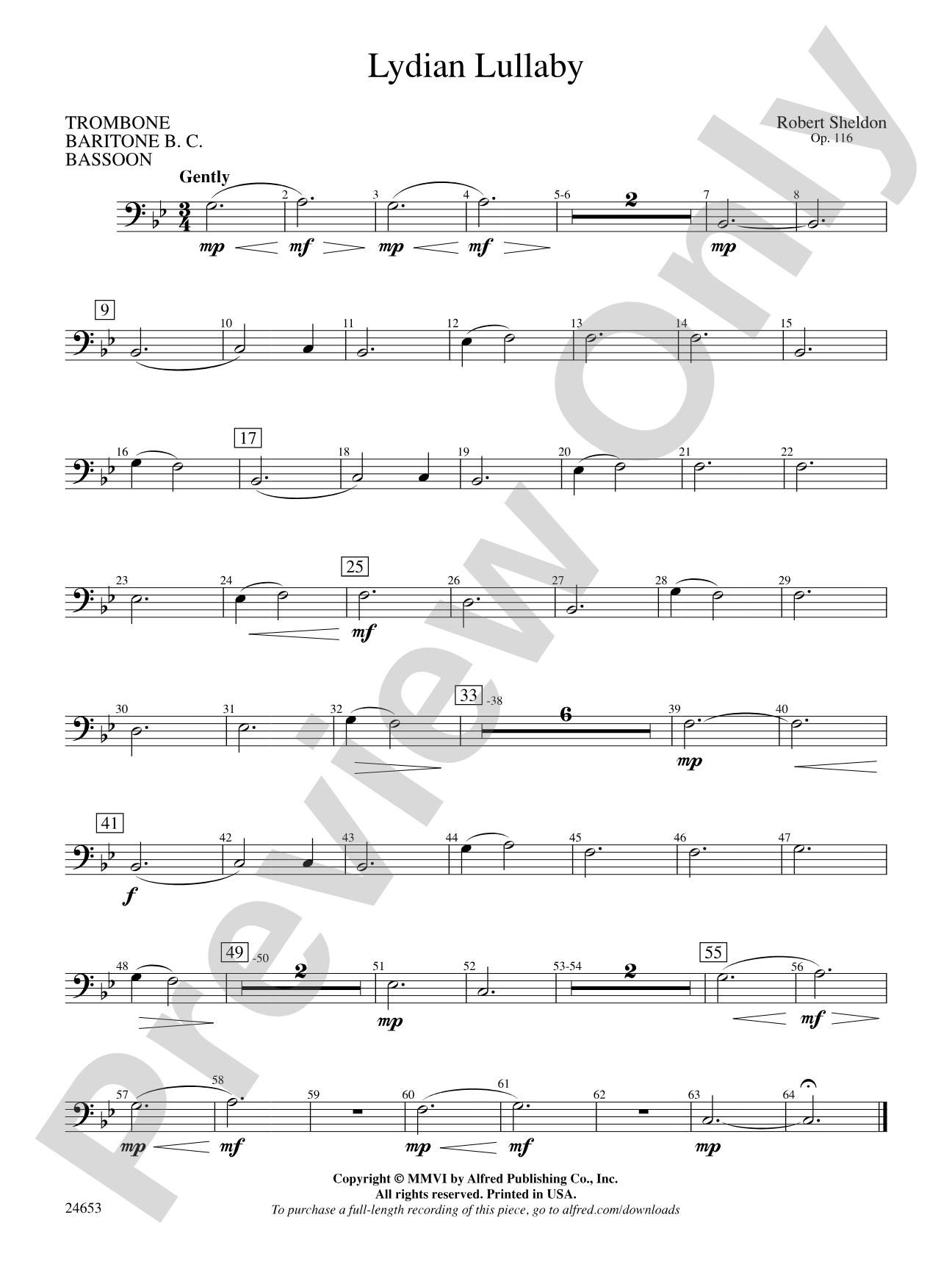 Lydian Lullaby: 1st Trombone