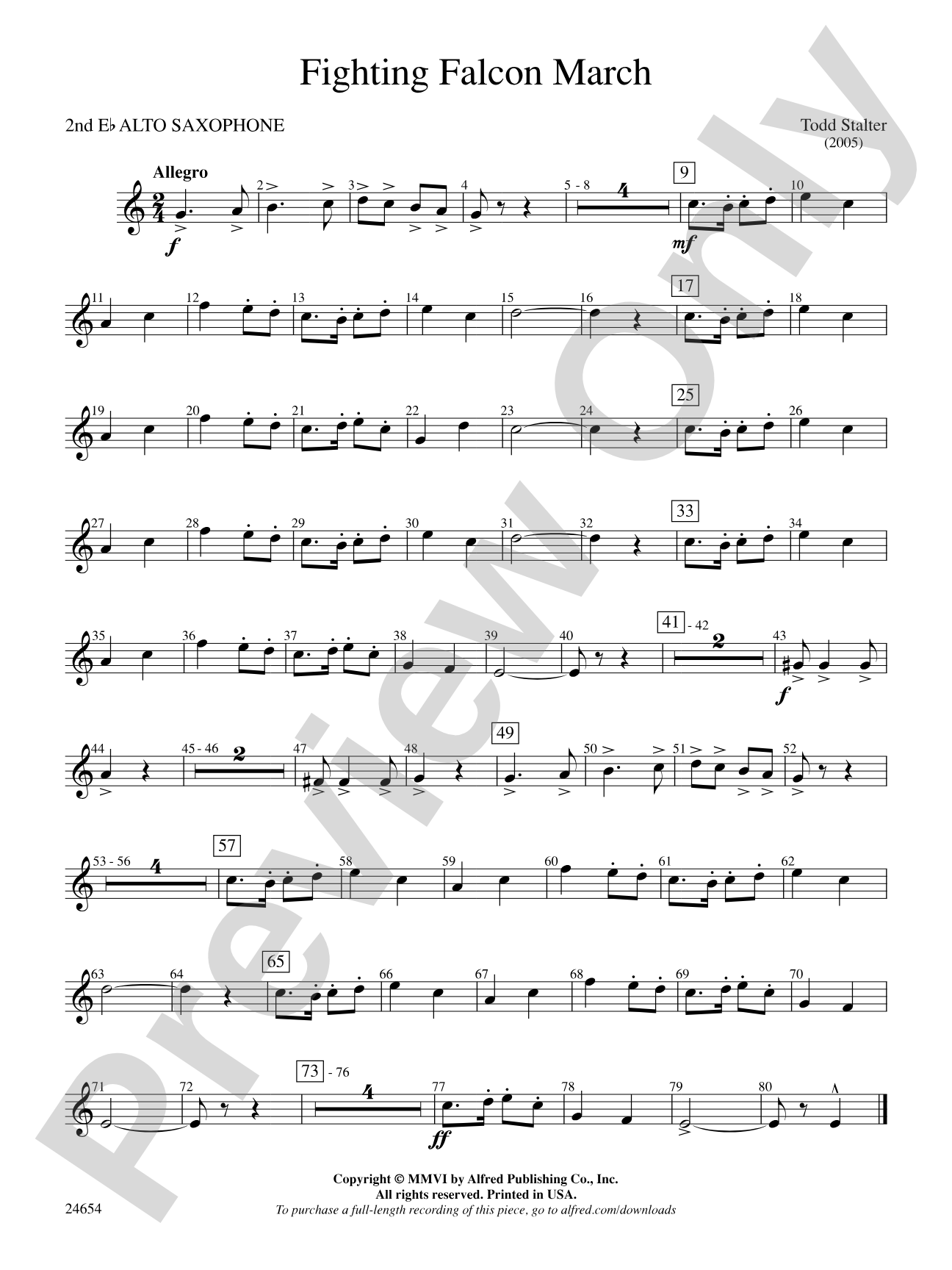 Fighting Falcon March: 2nd E-flat Alto Saxophone