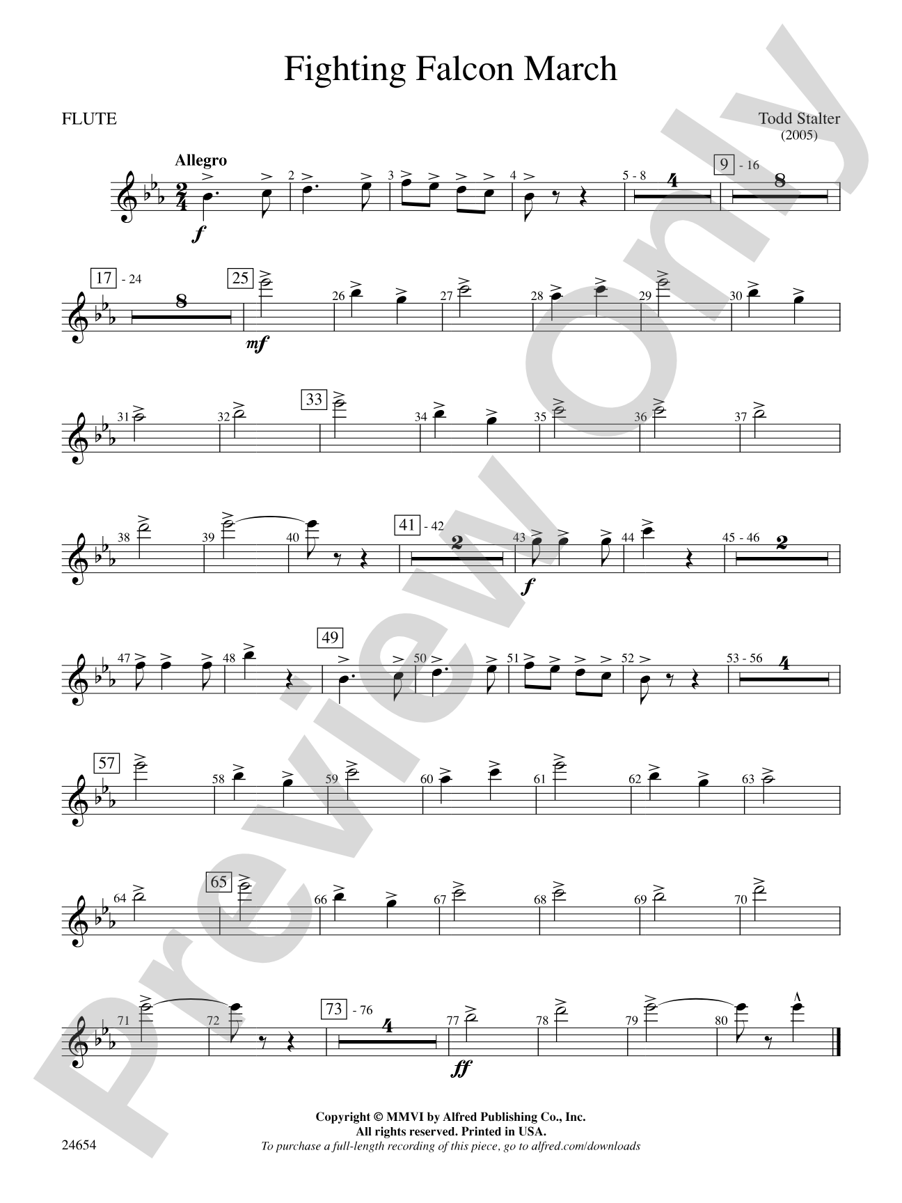 Fighting Falcon March: Flute