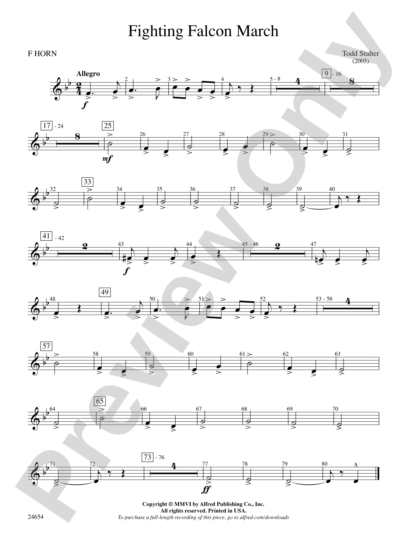 Fighting Falcon March: 1st F Horn