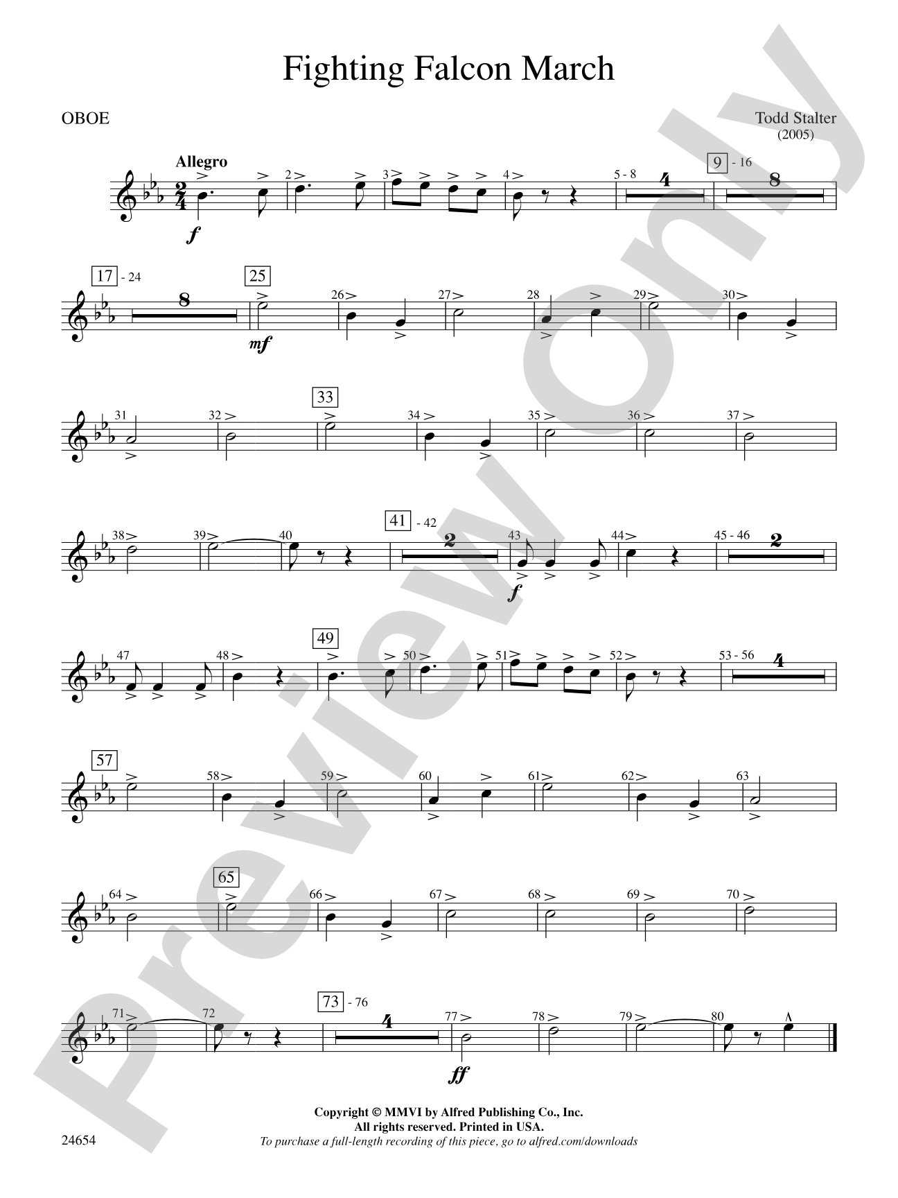 Fighting Falcon March: Oboe