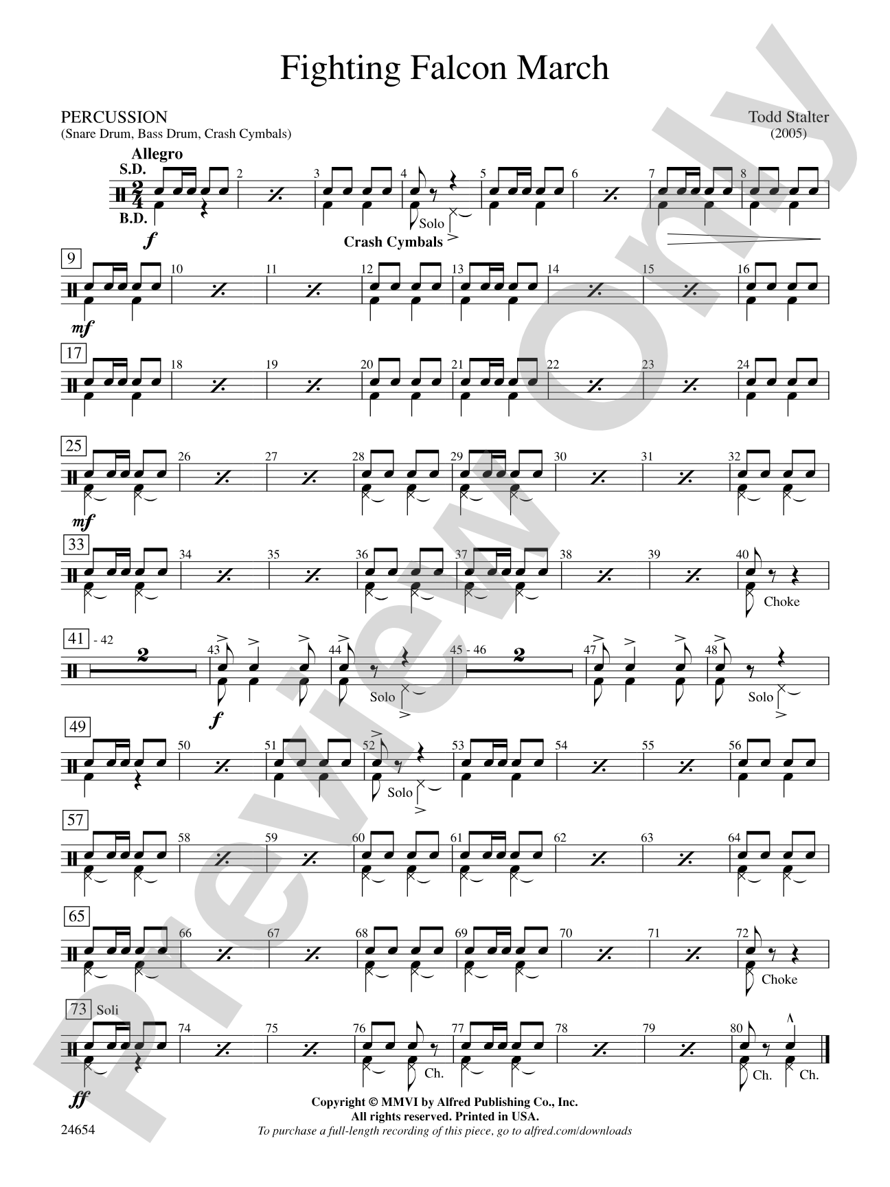 Fighting Falcon March: 1st Percussion
