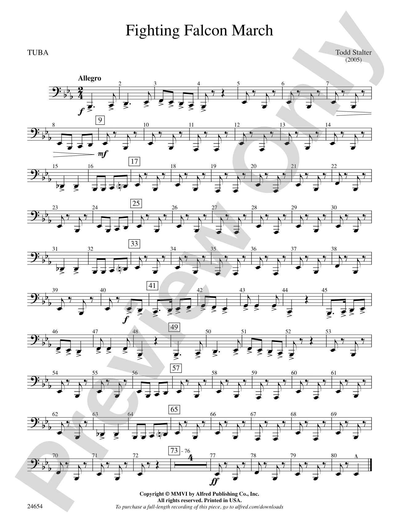 Fighting Falcon March: Tuba