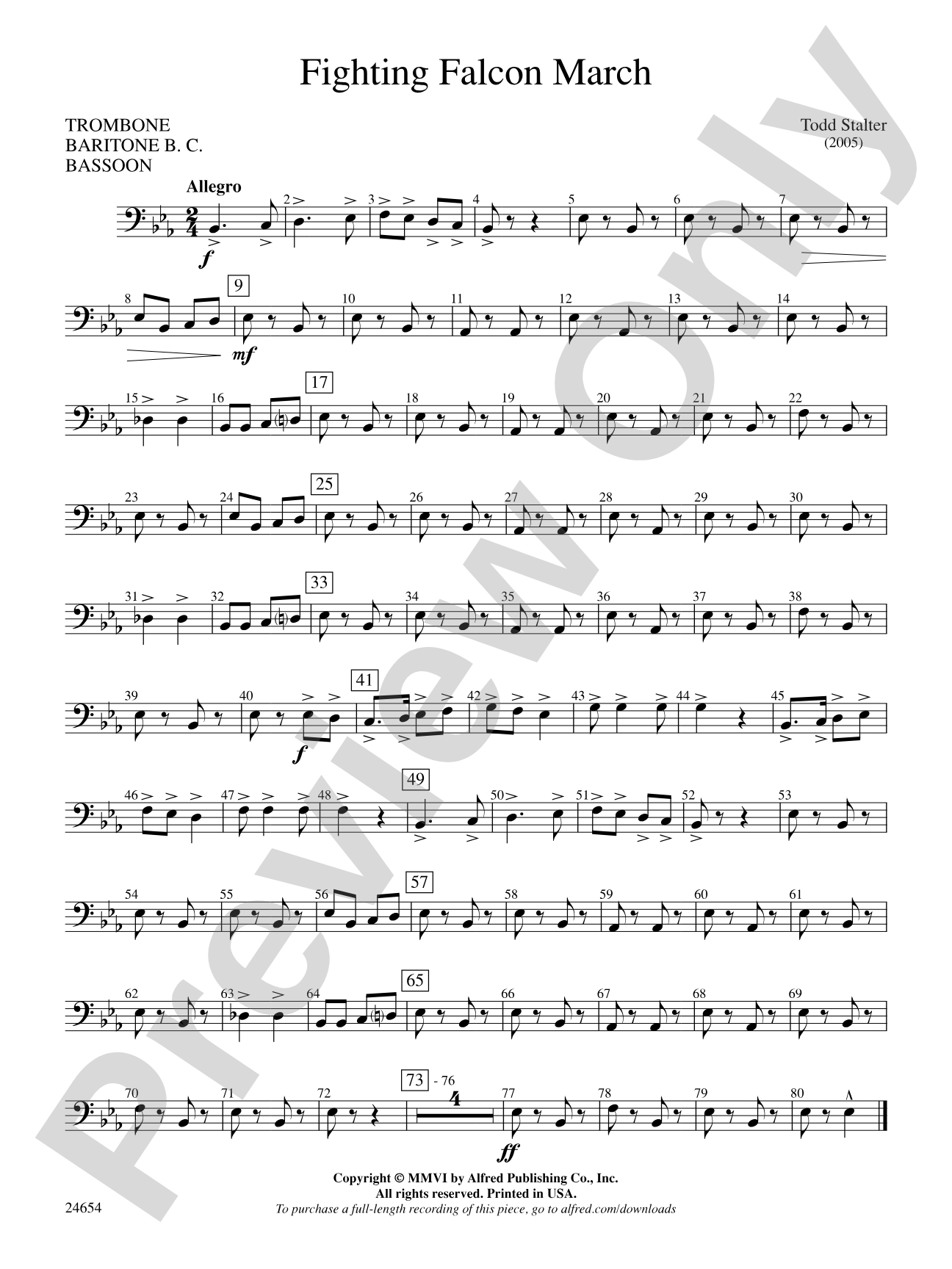 Fighting Falcon March: 1st Trombone
