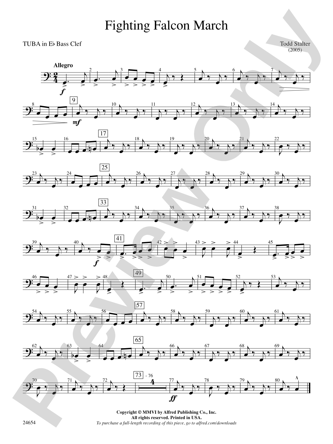 Fighting Falcon March: (wp) E-flat Tuba B.C.