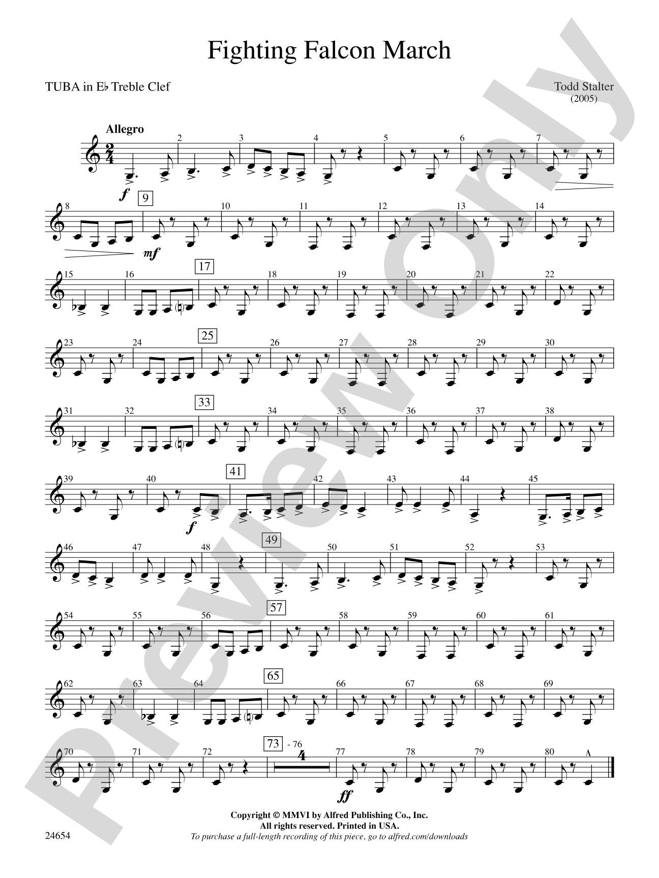 Fighting Falcon March: (wp) E-flat Tuba T.C.